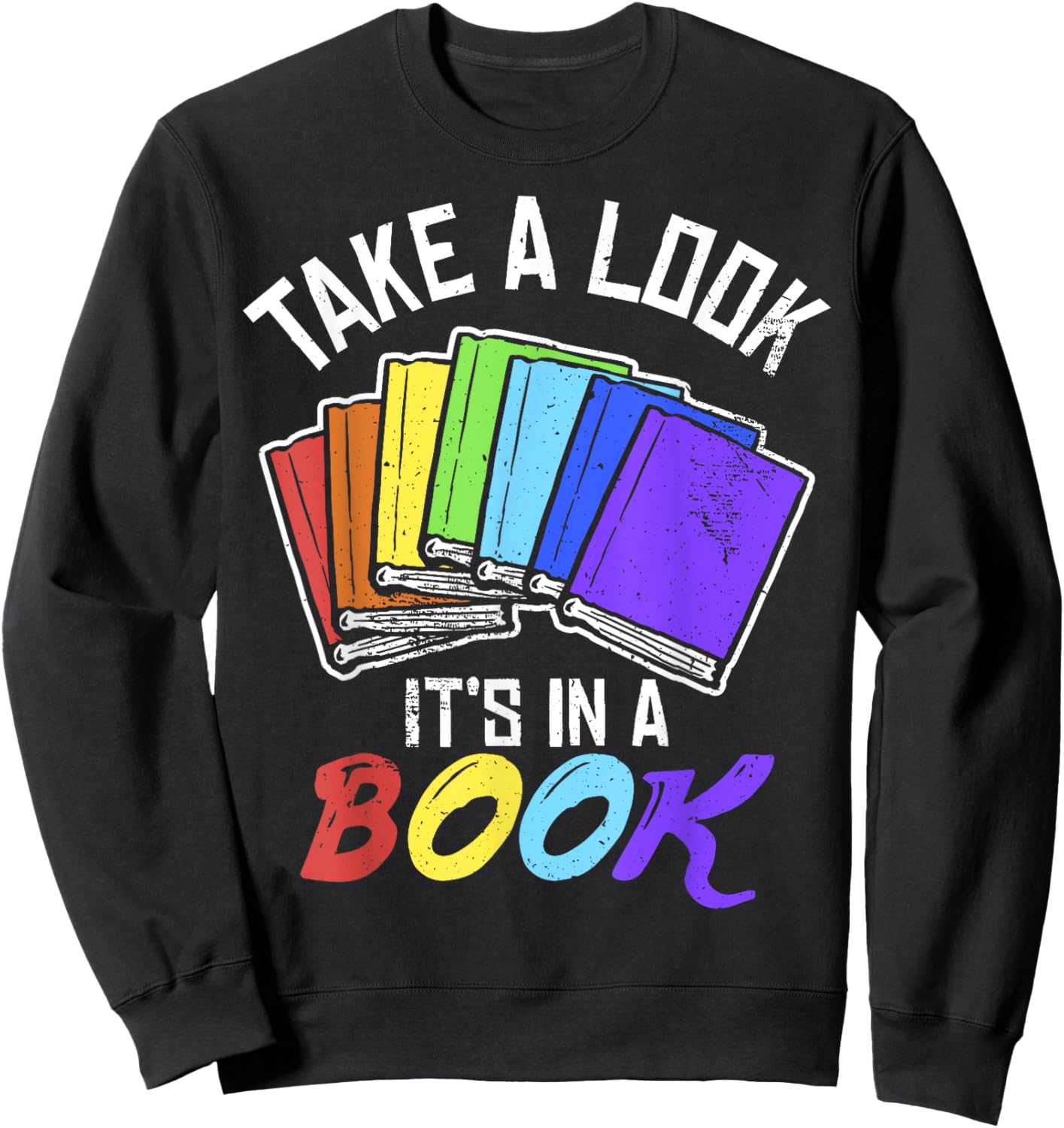 Love Reading Love Rainbows Gift Retro Rainbow Design design Sweatshirt - Sweatshirt | Black