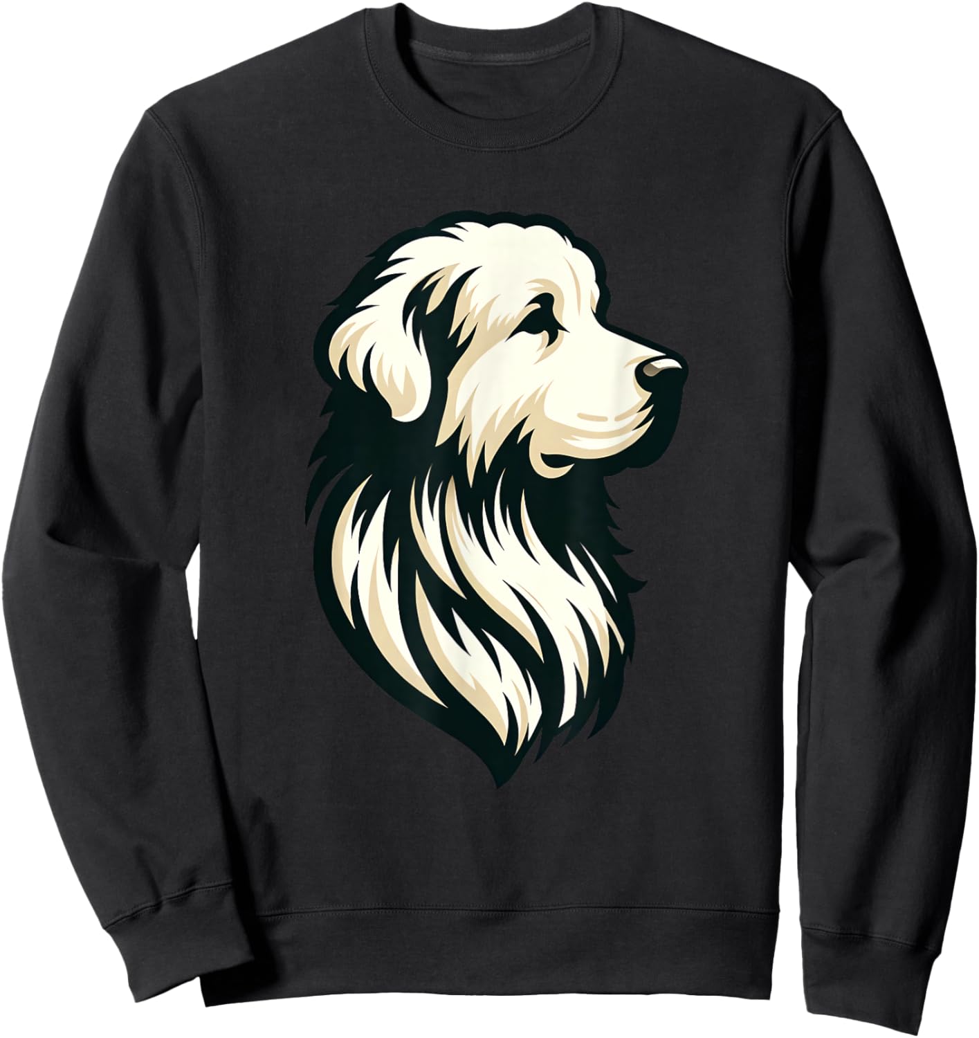 Great Pyrenees Pyr Minimalist Simple Dog Mom Dad Boys Girls Sweatshirt - Sweatshirt | Black