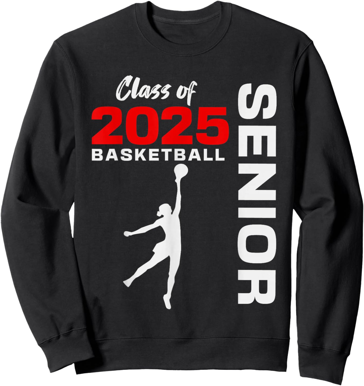 Basketball Senior Matching Class of 2025 Senior Basketball Sweatshirt - Sweatshirt | Black
