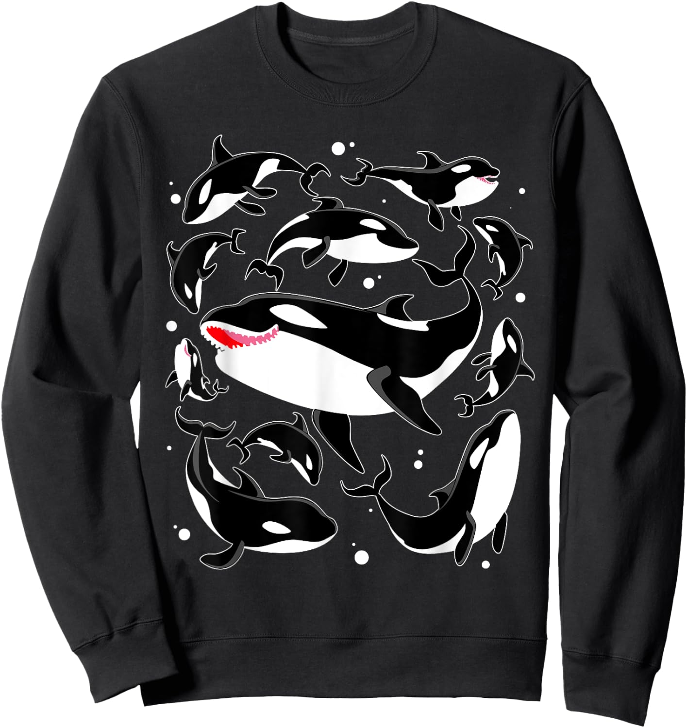 Cool Orca Art Women Kids Killer Whale Orca Lover Sweatshirt - Sweatshirt | Black