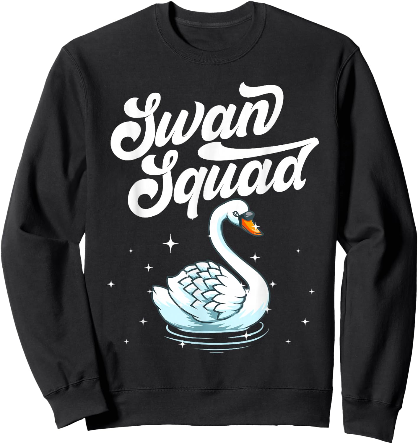 Cool Swan Women Bird Watcher Animal Waterfowl Lake Sweatshirt - Sweatshirt | Black