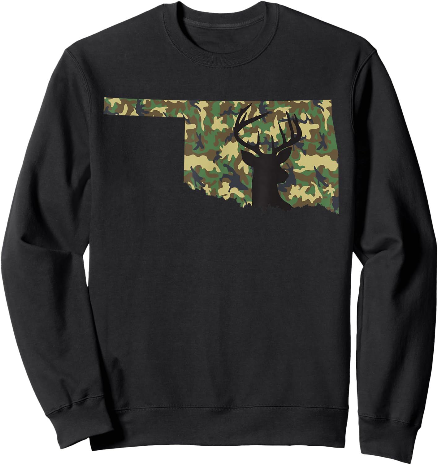 Deer Hunter Camouflage Hunting Safety Orange State Oklahoma Sweatshirt - Sweatshirt | Black