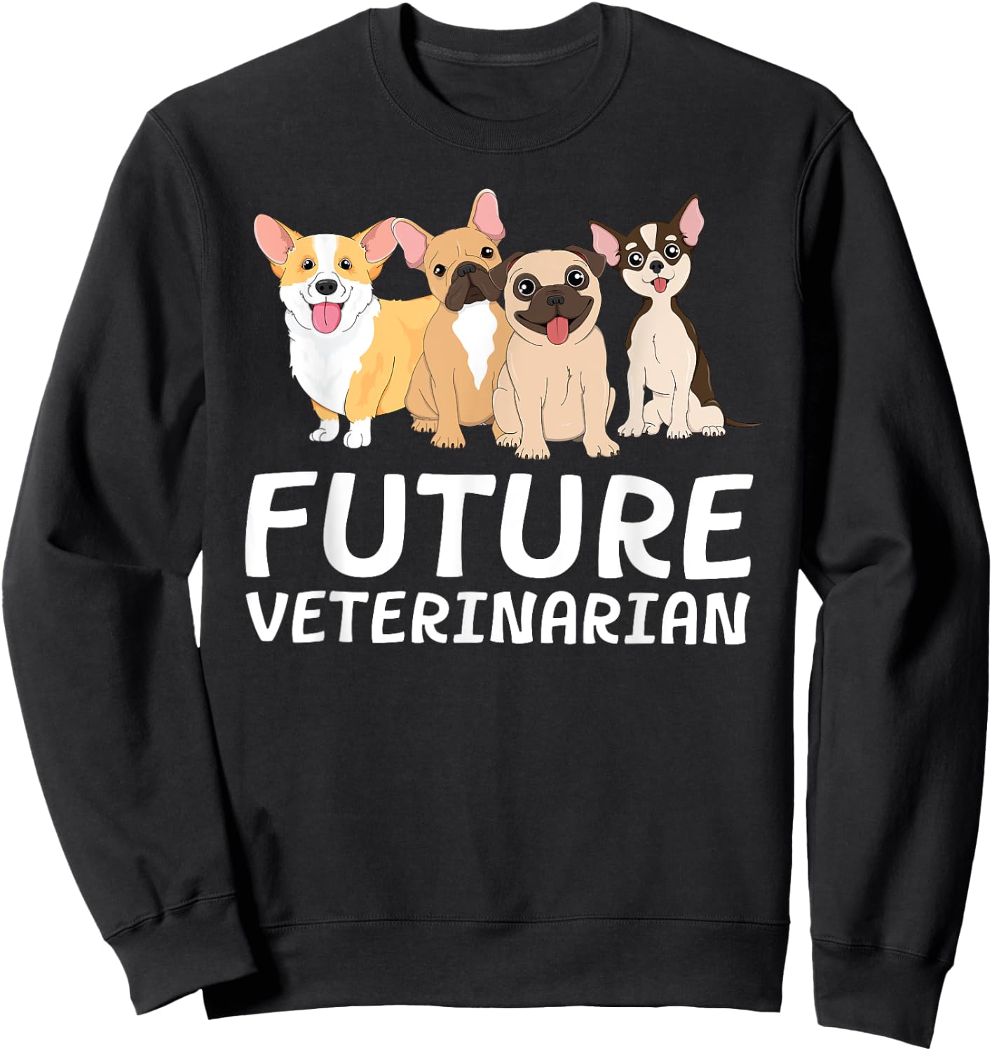 Future Veterinarian Vet Tech Student Graduation Dogtor Dog Sweatshirt - Sweatshirt | Black
