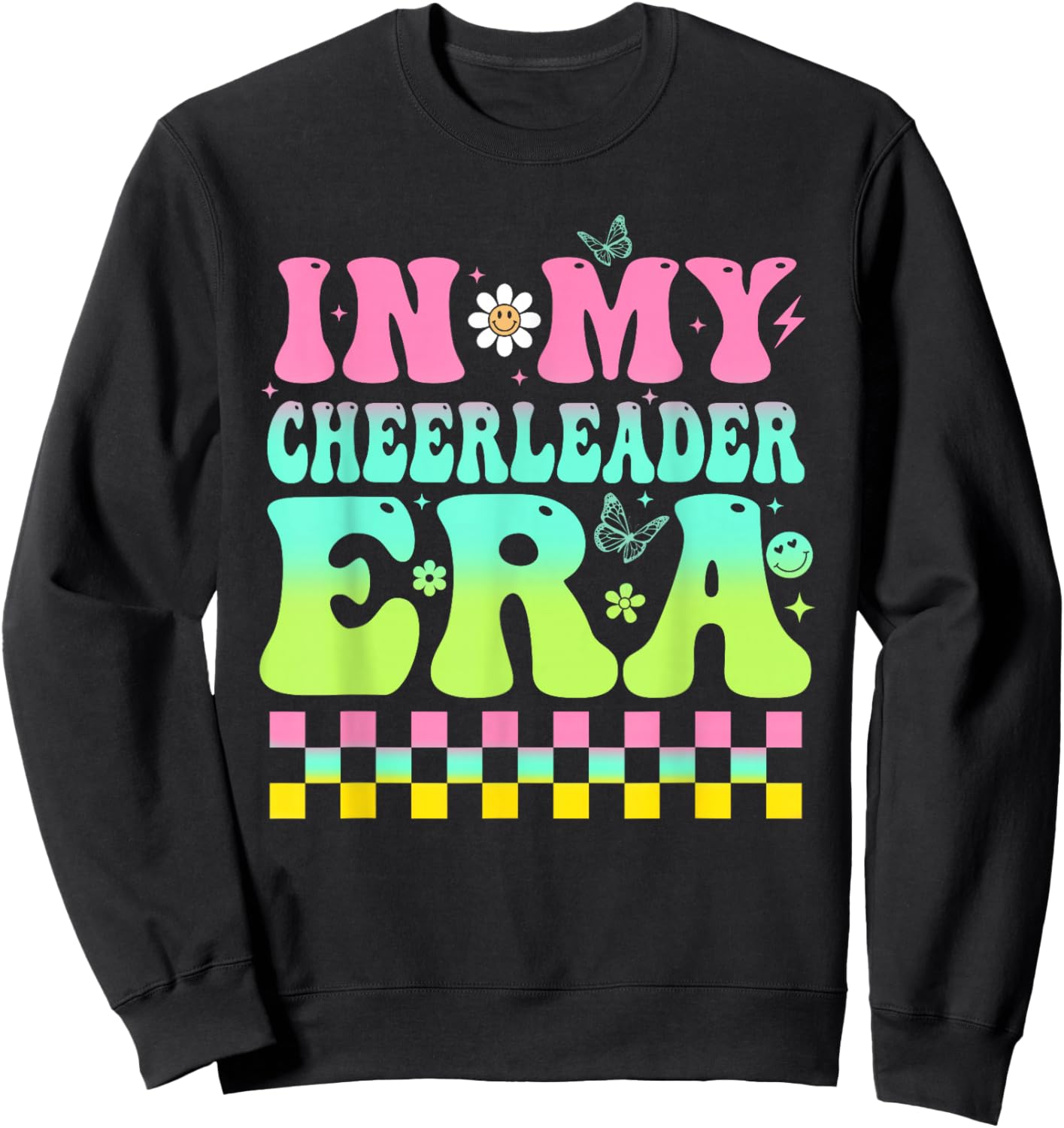 In My Cheerleader Era Women Trendy Cheerleading Football Sweatshirt - Sweatshirt | Black