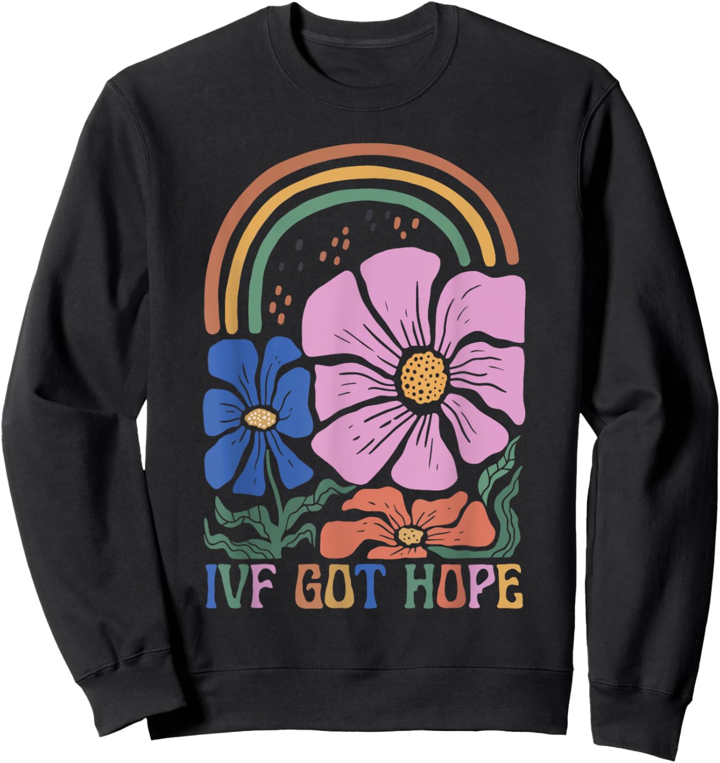 Retro IVF Got Hope Inspiration IVF Mom Fertility Surrogate Sweatshirt - Sweatshirt | Black