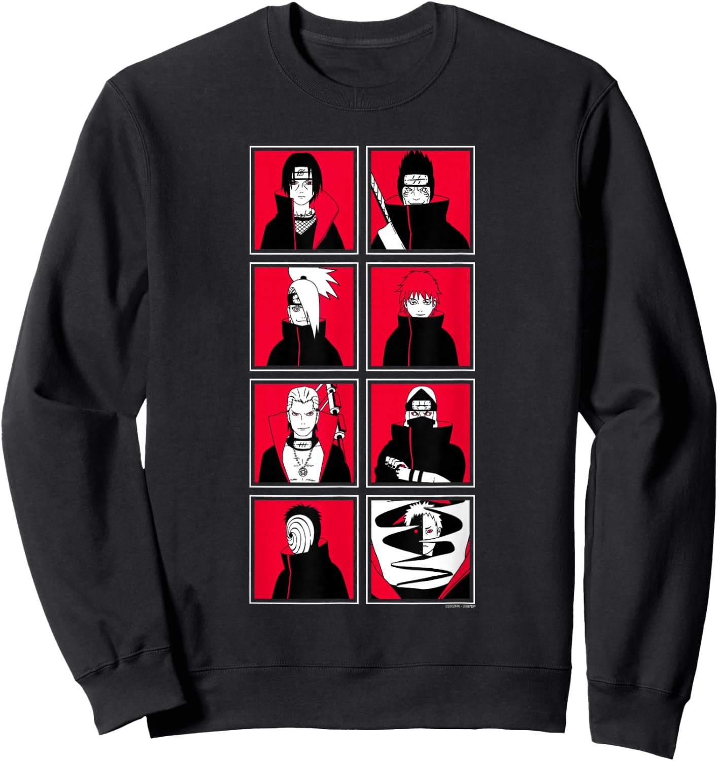 Naruto Shippuden Akatsuki Character Frames Pop Art Anime Sweatshirt - Sweatshirt | Black