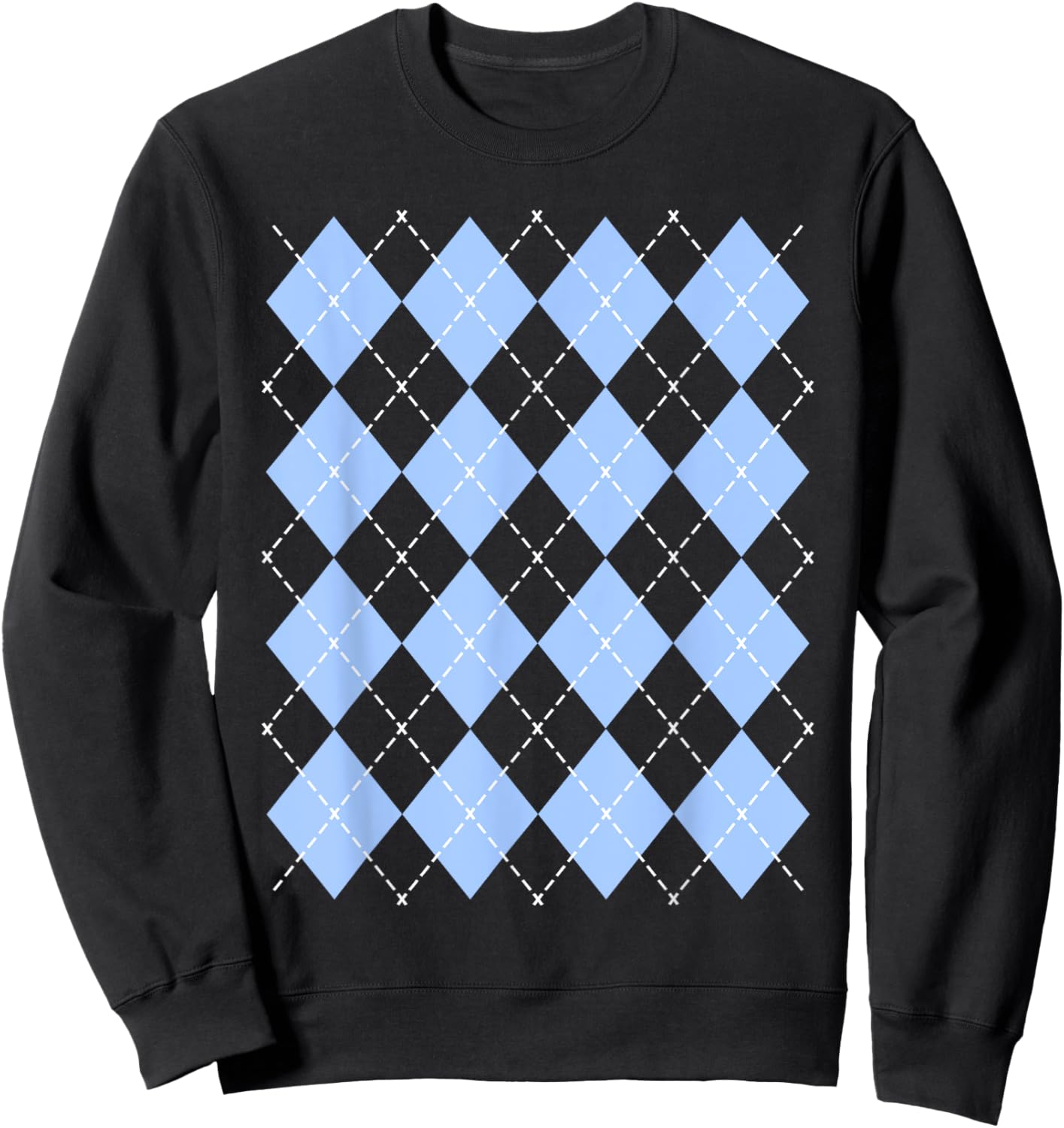 50s Rockabilly Sock Hop Vintage 1950s Clothing Retro Argyle Sweatshirt - Sweatshirt | Black