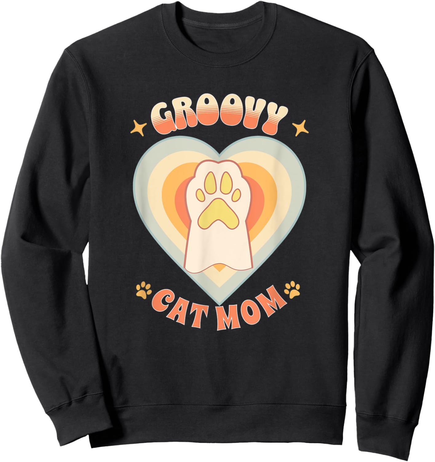 Groovy Cat Mom Men Women Sweatshirt - Sweatshirt | Black