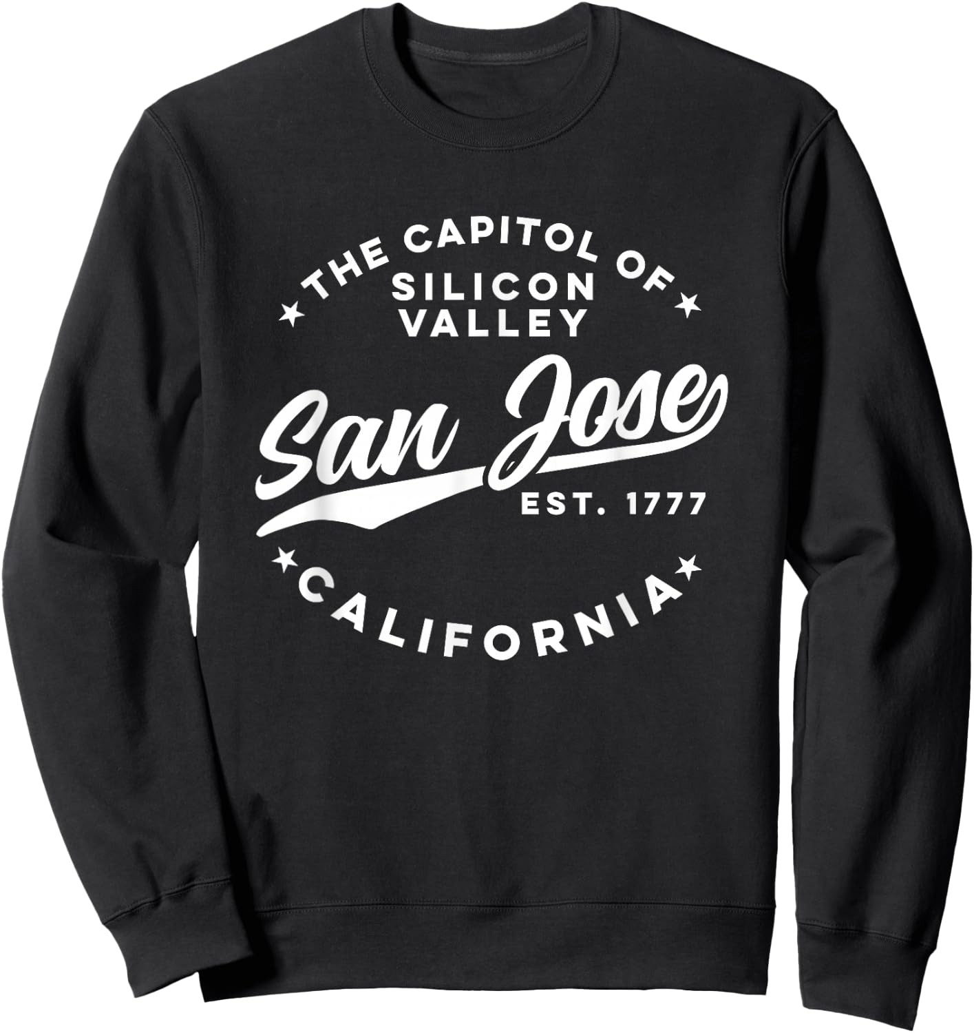 Vintage Silicon Valley San Jose California Retro USA White Sweatshirt - Sweatshirt | Black