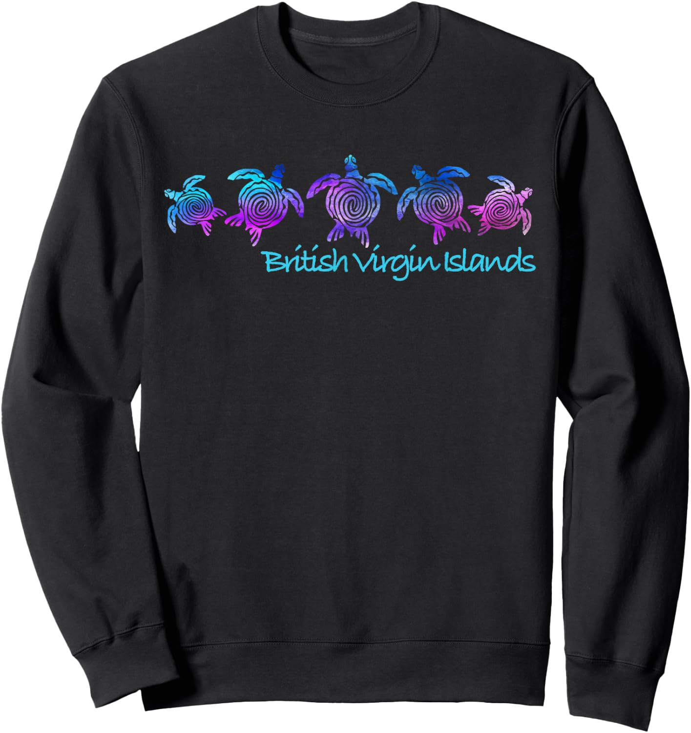 British Virgin Islands Beach Design / Tribal Turtle Gift Sweatshirt - Sweatshirt | Black