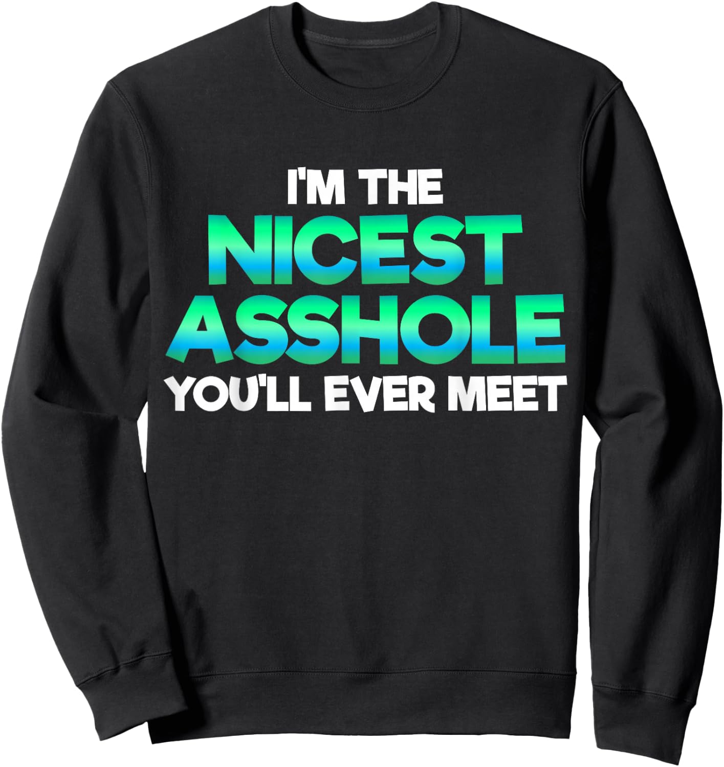 I'm The Nicest Asshole You'll Ever Meet Sarcastic Sexy Gift Sweatshirt - Sweatshirt | Black