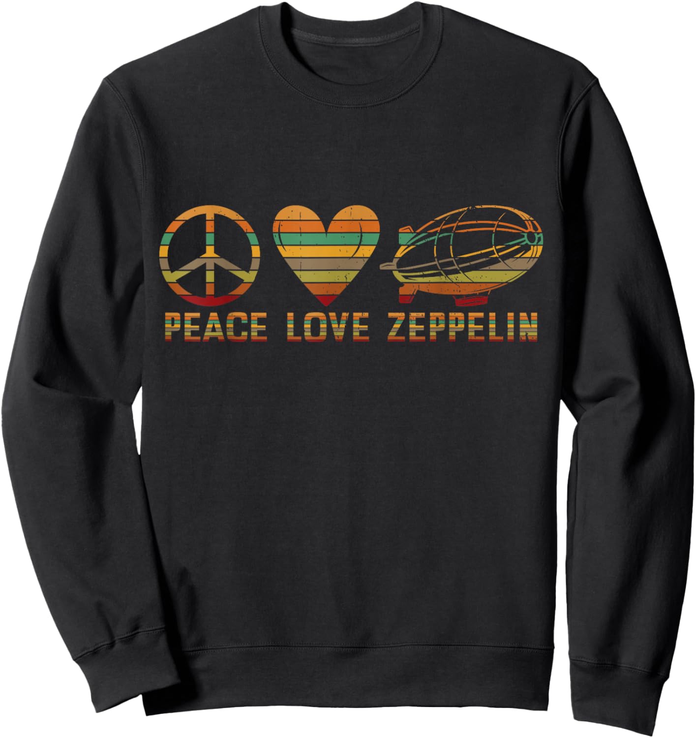 Retro Zeppelin 70s Dirigible Blimp Airship Zepelin Zepplin Sweatshirt - Sweatshirt | Black