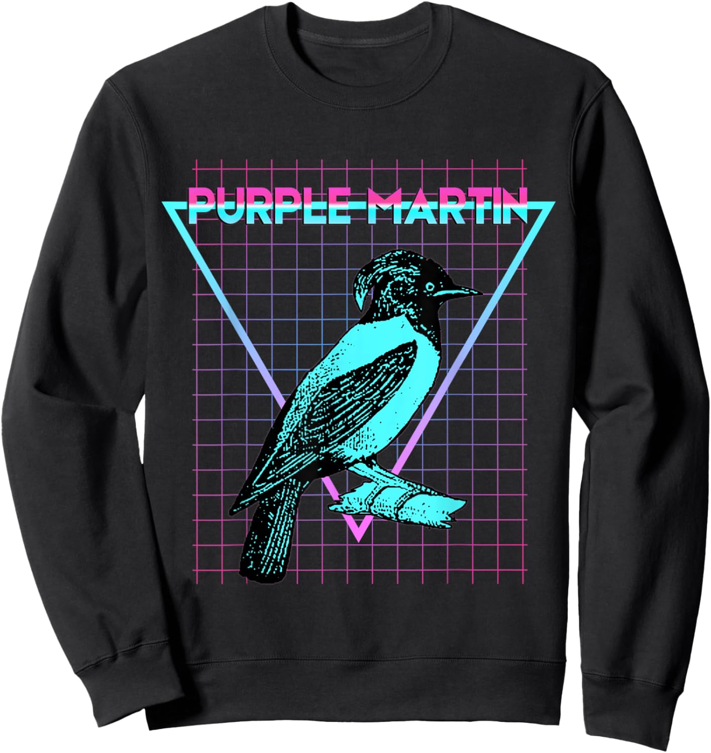 Purple Martin Bird Aesthetic Retro Bird Lover Sweatshirt - Sweatshirt | Black