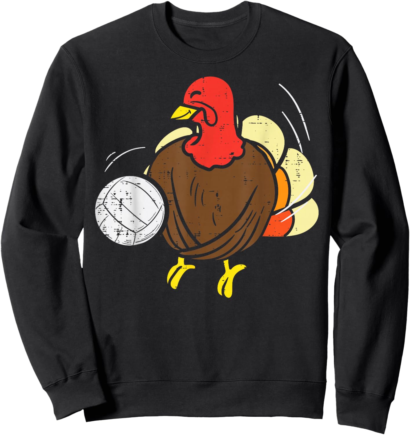 Turkey Volleyball Funny Thanksgiving Sport Player Women Girl Sweatshirt - Sweatshirt | Black