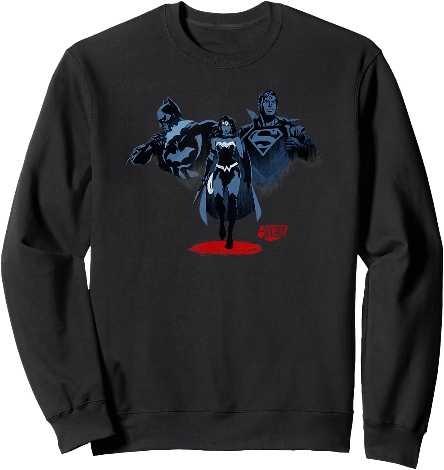 DC Comics Justice League The Big Three Superhero Group Sweatshirt - Sweatshirt | Black