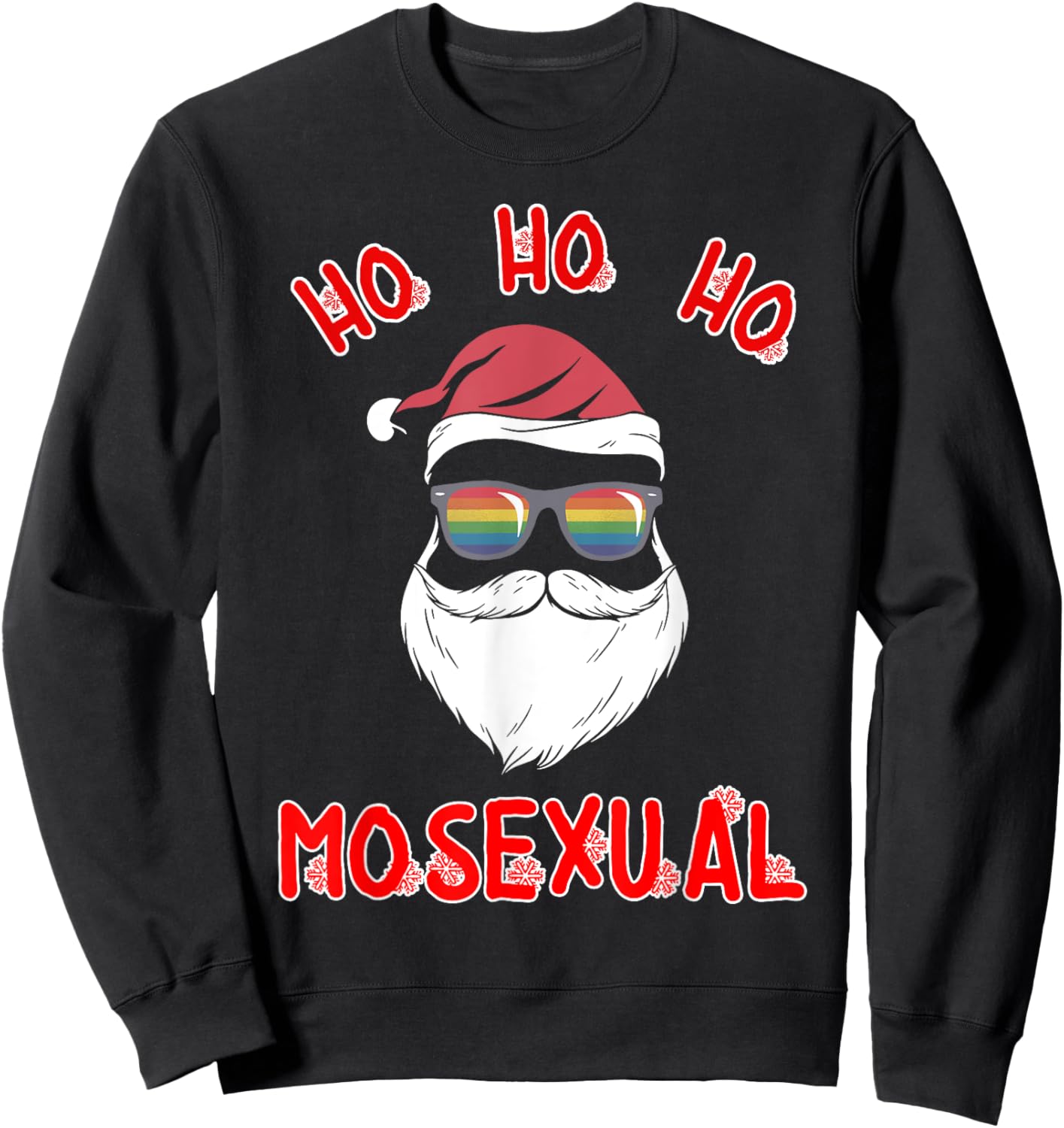 Ho Ho Ho mosexual Shirt Funny Gay Pride LBTQ Christmas Sweatshirt - Sweatshirt | Black