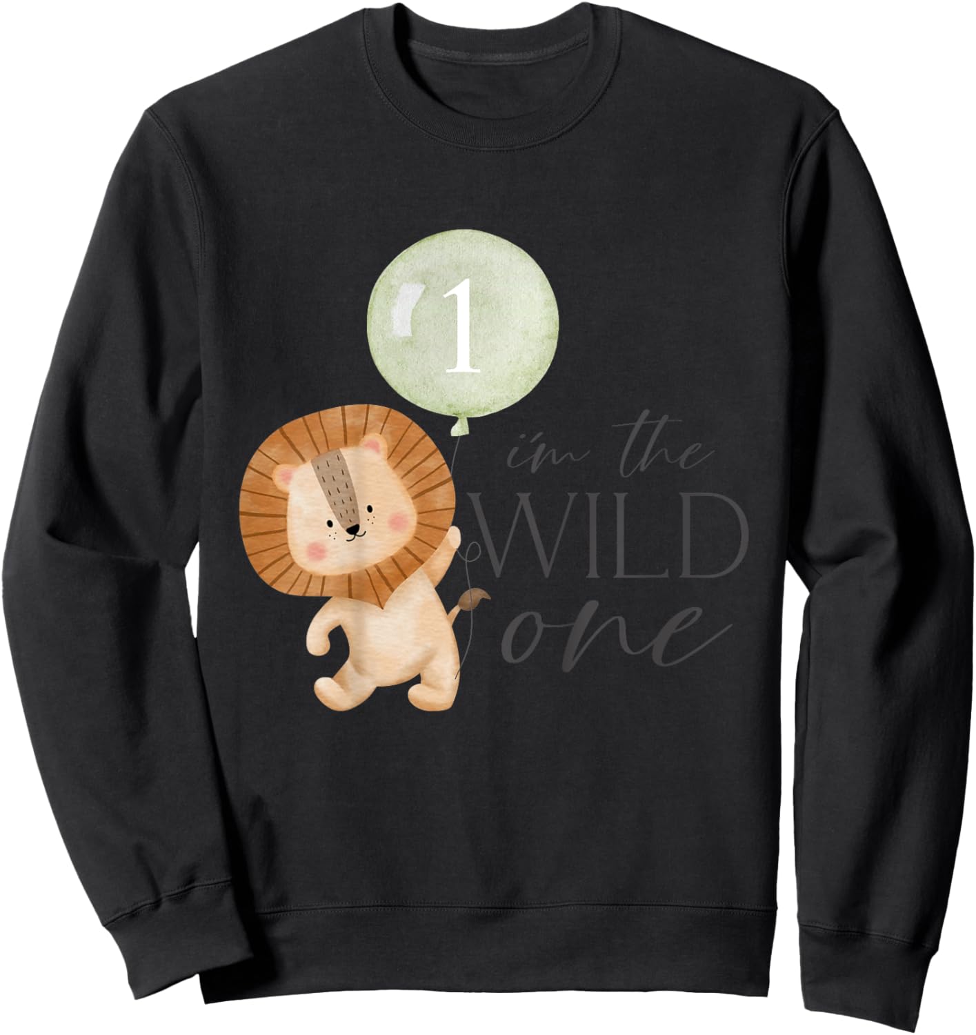 Kids I'm The Wild One Matching Family 1st Birthday Lion Boy Girl Sweatshirt - Sweatshirt | Black