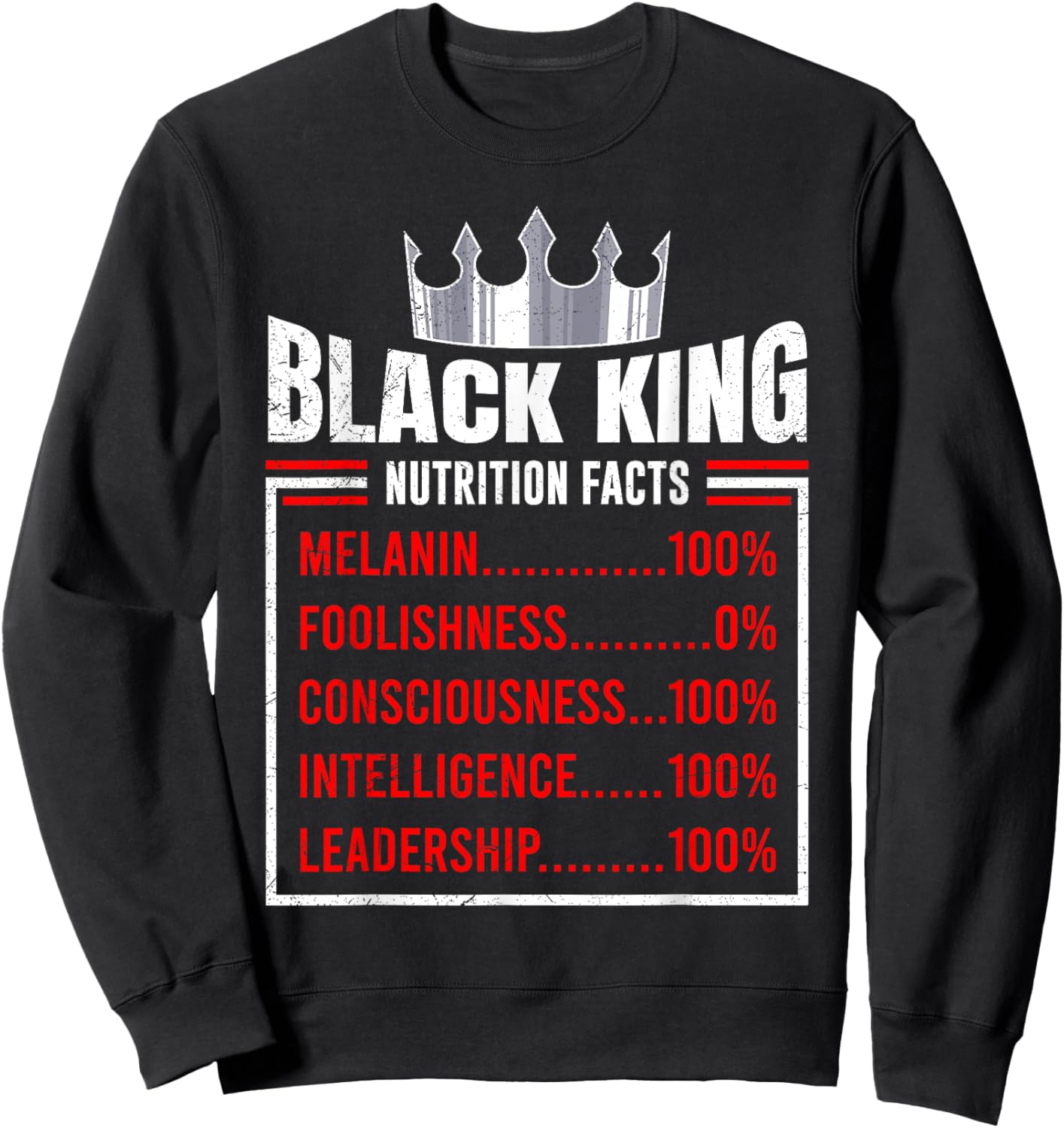 Black King 100% Melanin Dark Skin African Sweatshirt - Sweatshirt | Black