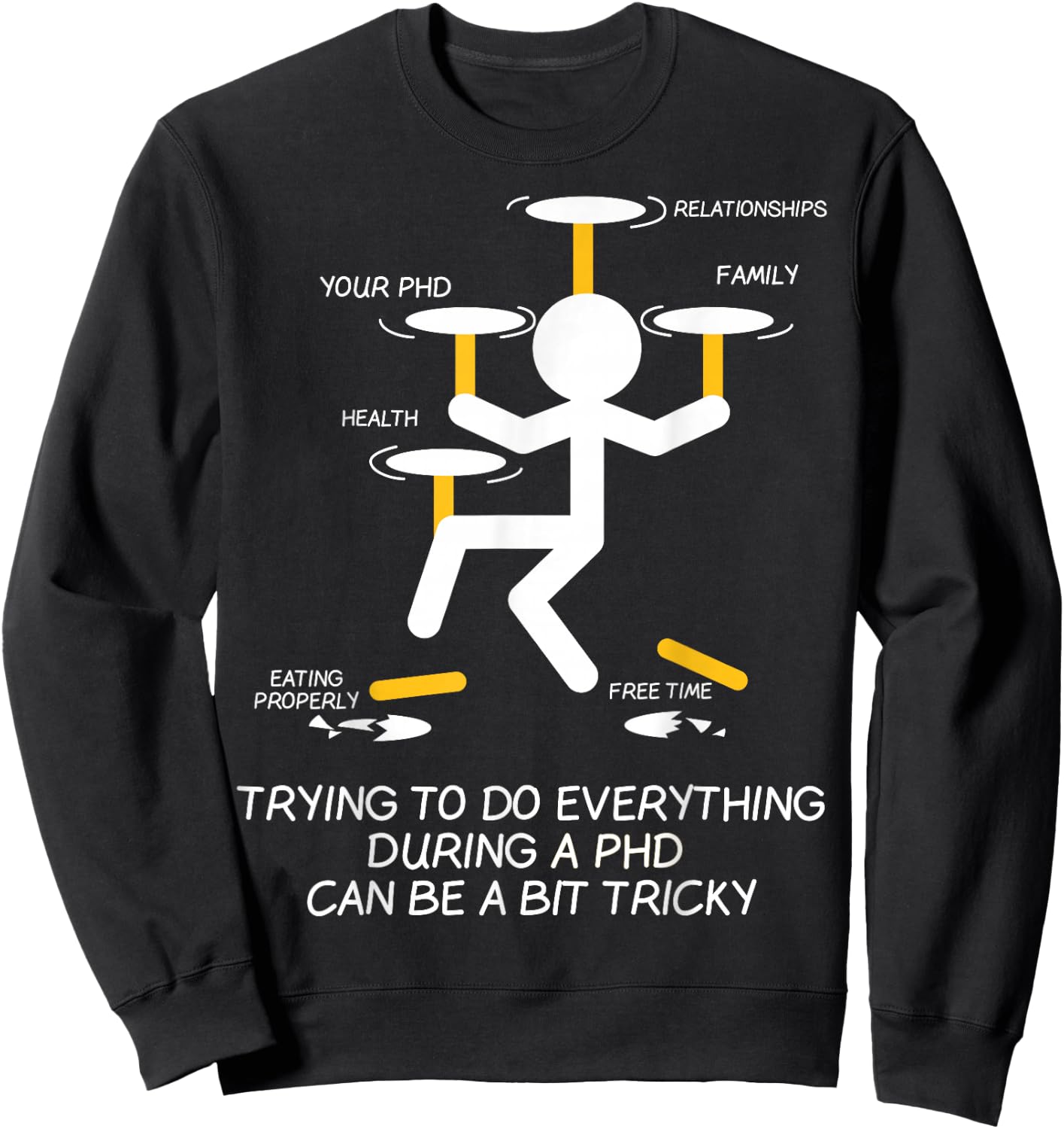 Ph.D PHD Phinished Graduate Student Funny Graduation Gift Sweatshirt - Sweatshirt | Black