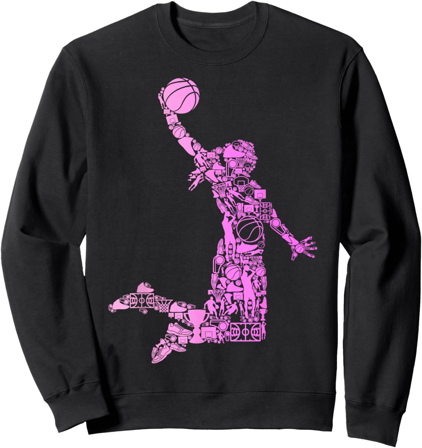 Basketball Girl Women Kids Sweatshirt - Sweatshirt | Black