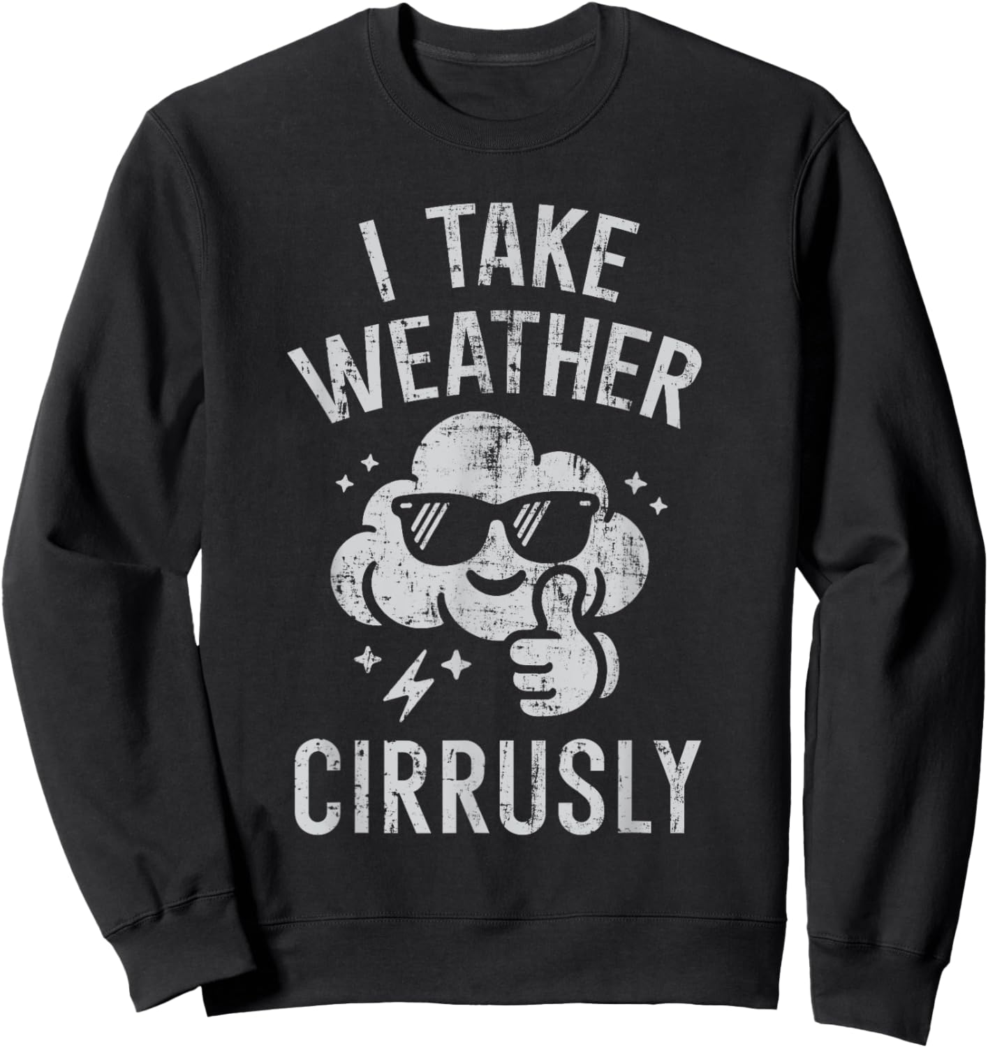 I Take Weather Cirrusly Funny Weather Forecast Meteorology Sweatshirt - Sweatshirt | Black