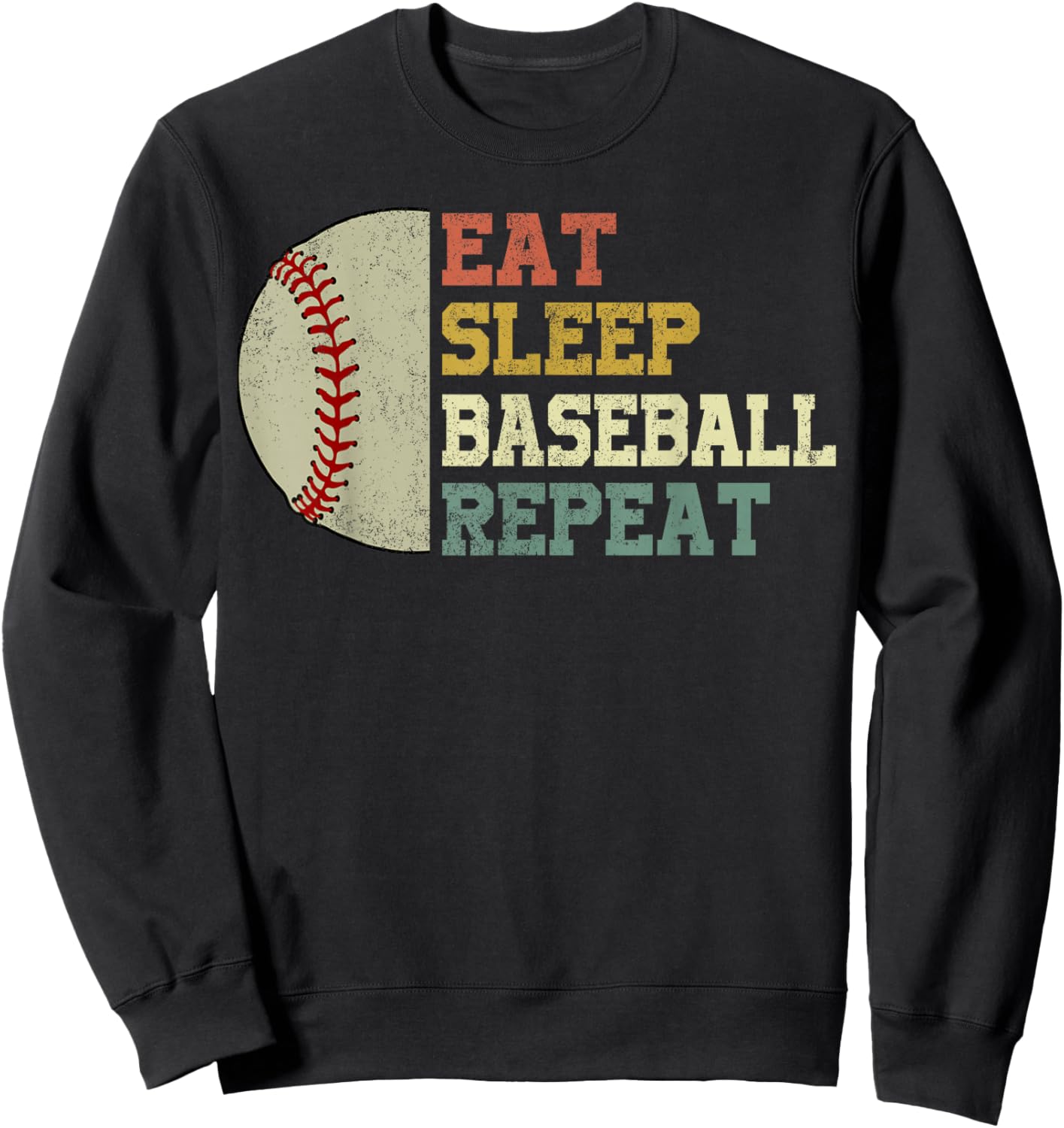 Funny Eat Sleep Play Baseball Repeat Catcher Brother Youth Sweatshirt - Sweatshirt | Black