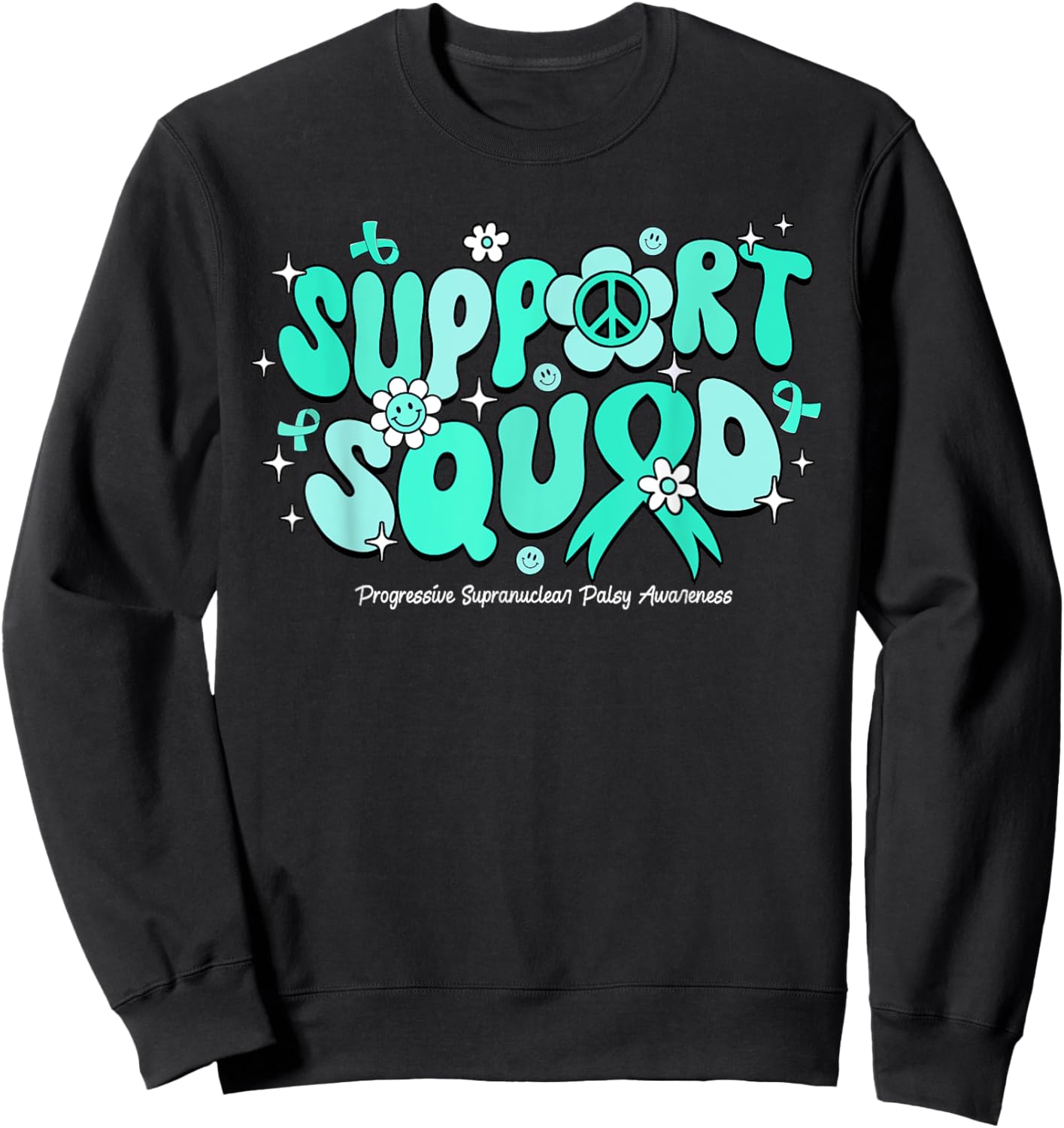 Groovy Support Squad Progressive Supranuclear Palsy Sweatshirt - Sweatshirt | Black