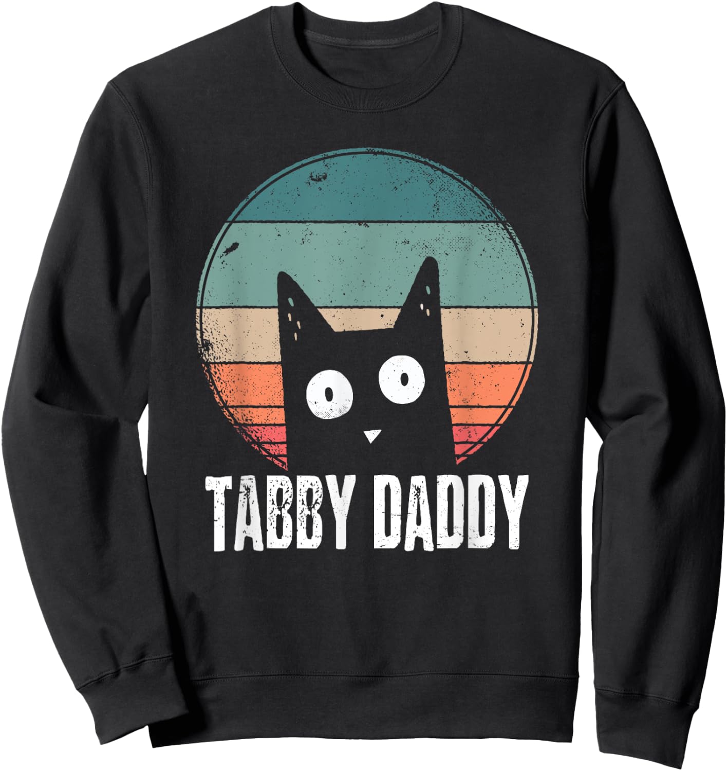 Tabby Daddy Cat Daddy Orange Kitty Vintage Retro 2021 Sweatshirt - Sweatshirt | Black