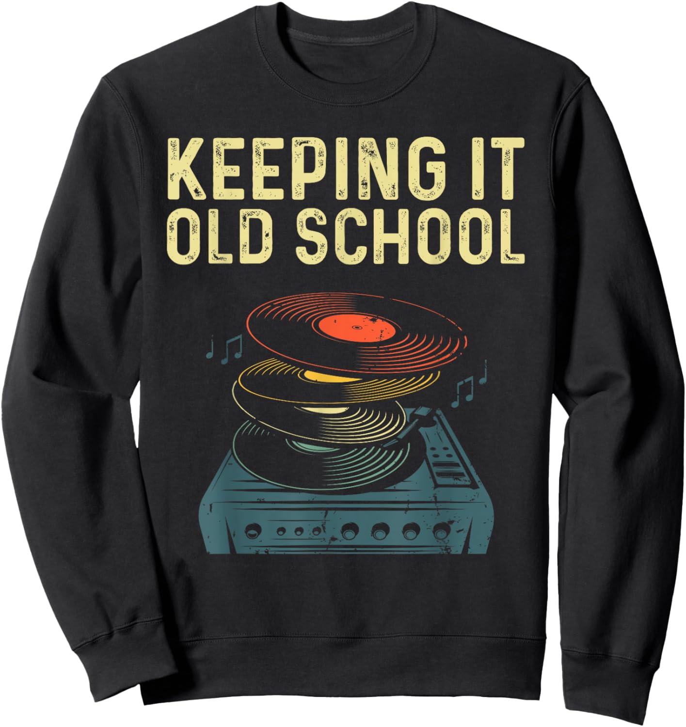 Cool Vinyl Women Music Record Turntable Collecting Sweatshirt - Sweatshirt | Black