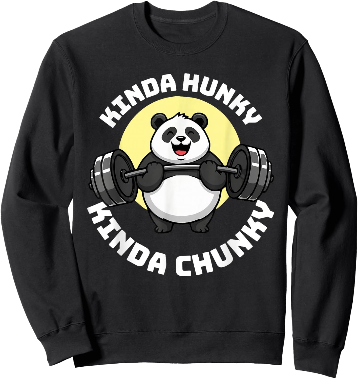 Kinda Hunky Kinda Chunky Panda Design Sweatshirt - Sweatshirt | Black