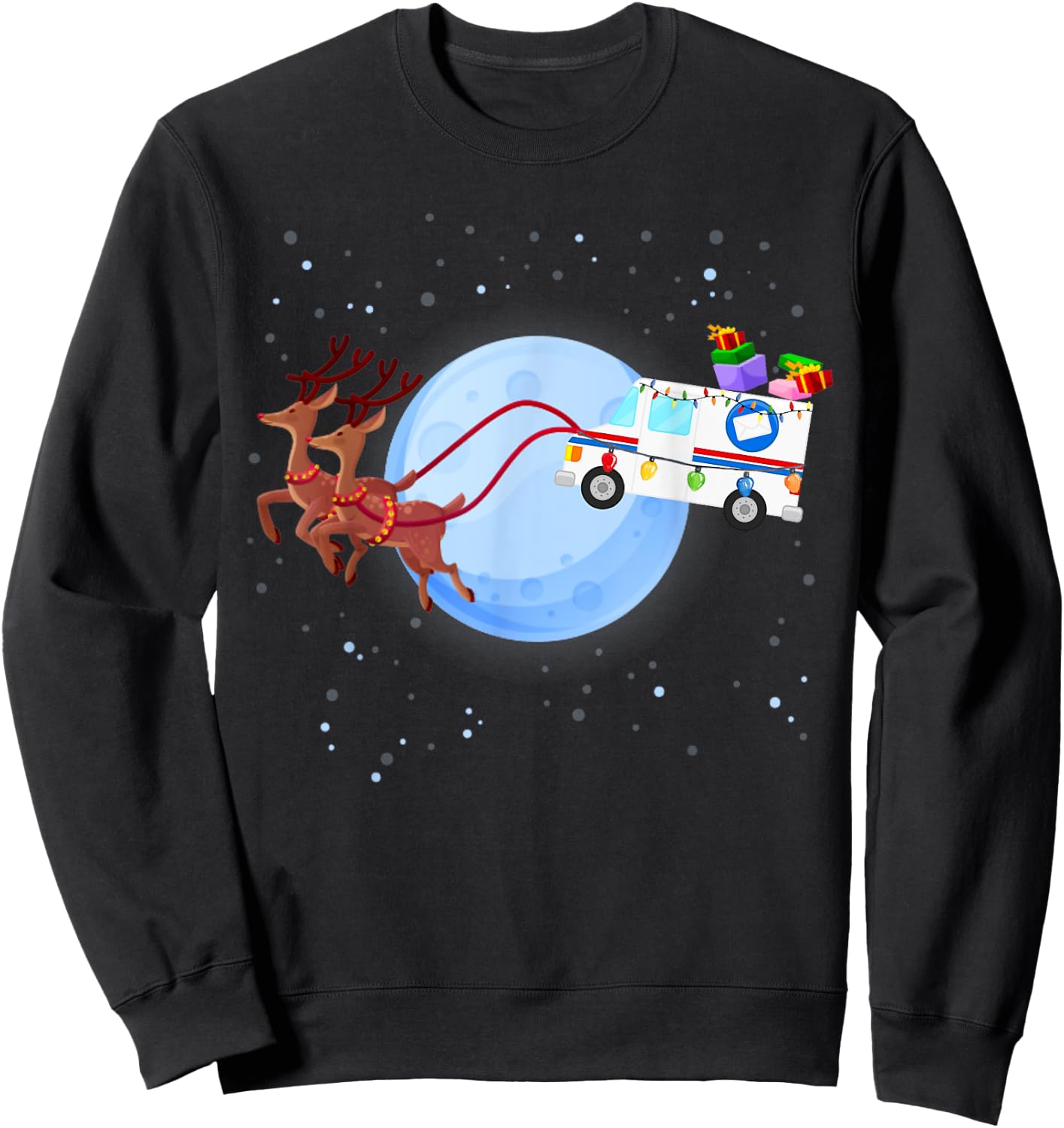 Postal Worker Christmas Mail Truck Funny Mailman Gift Sweatshirt - Sweatshirt | Black