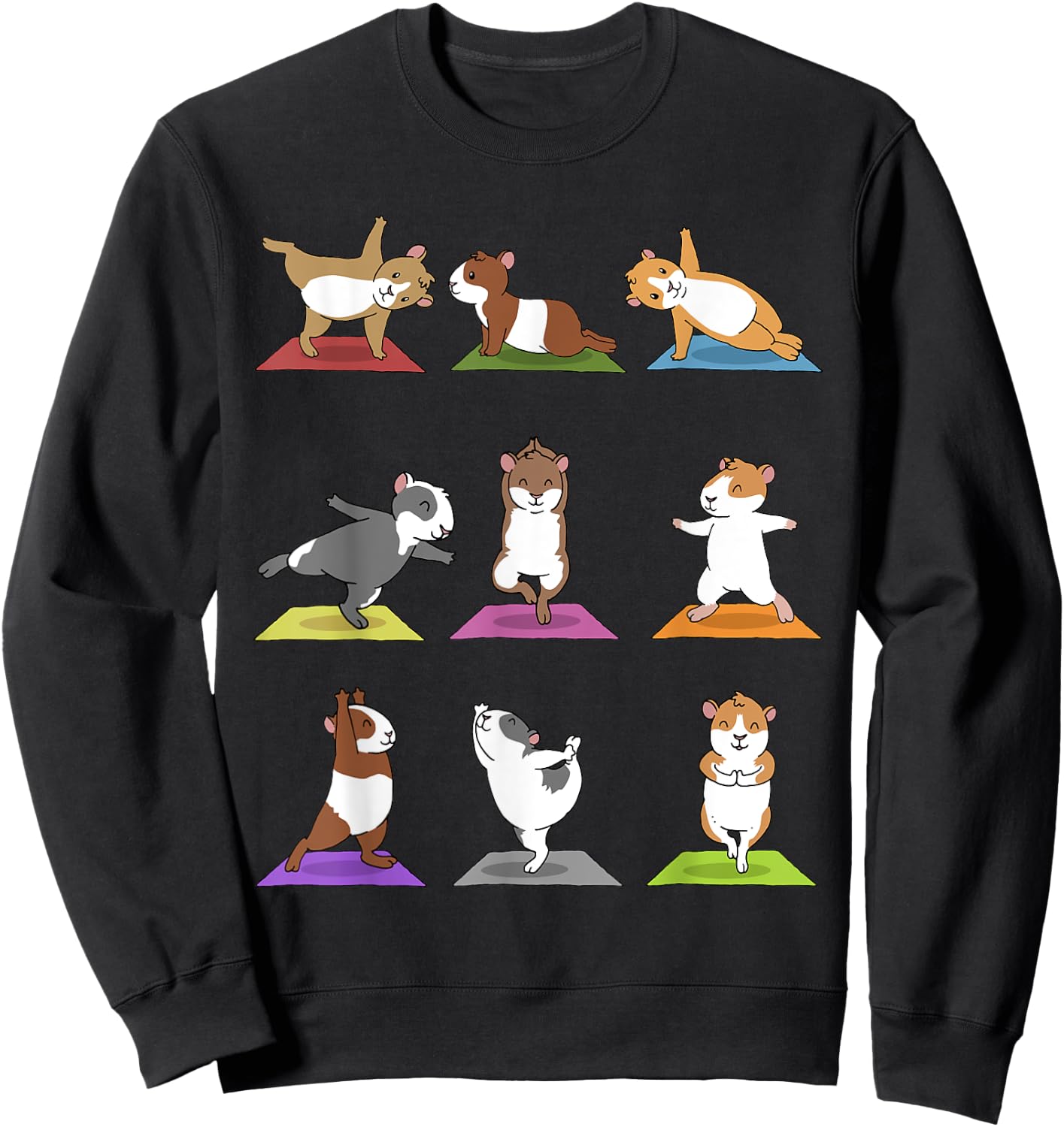 Guinea Pig Funny Guinea Pigs In Yoga Poses Sweatshirt - Sweatshirt | Black