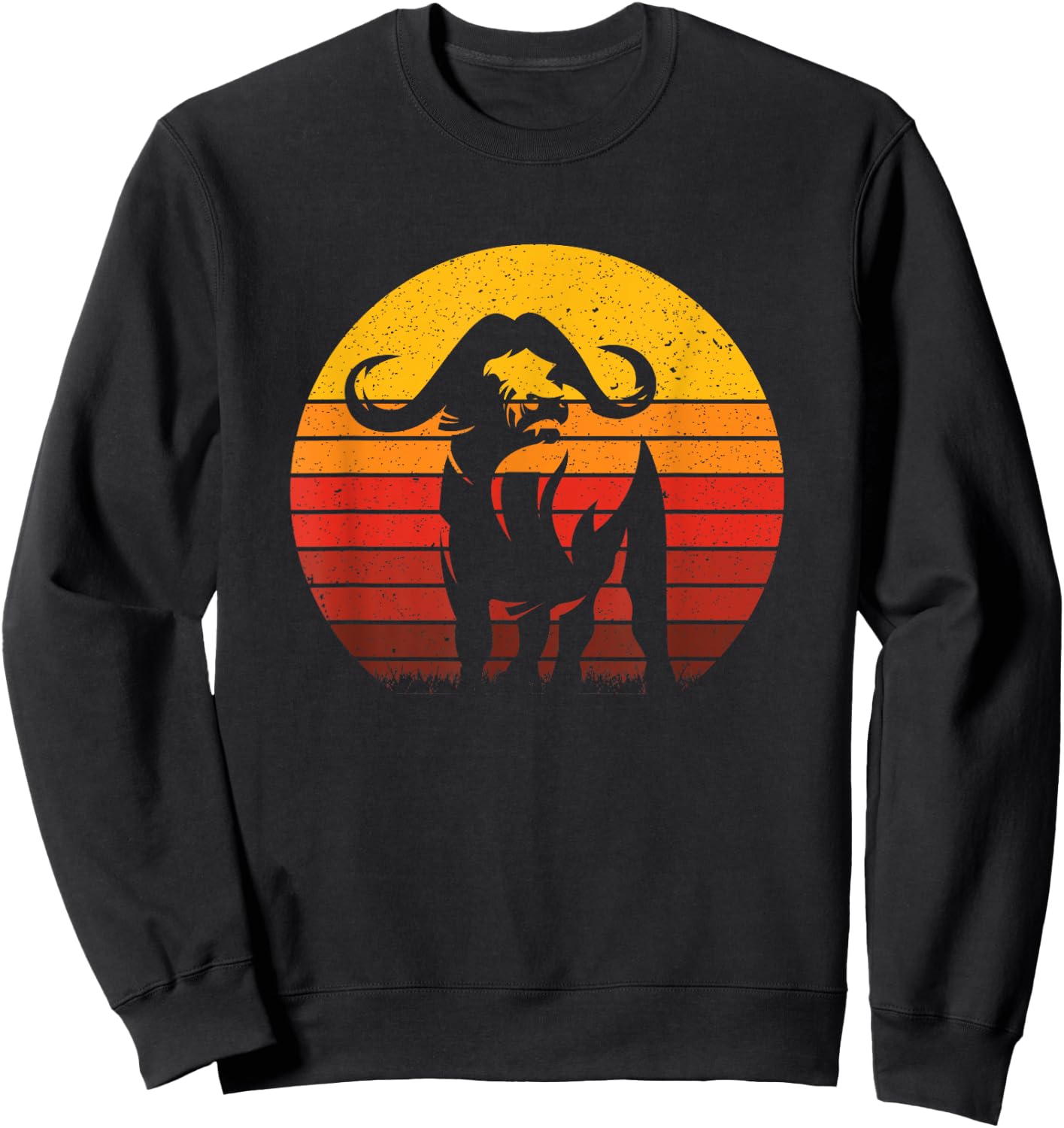 Cape Buffalo Africa Safari Animal Buffalo Sweatshirt - Sweatshirt | Black