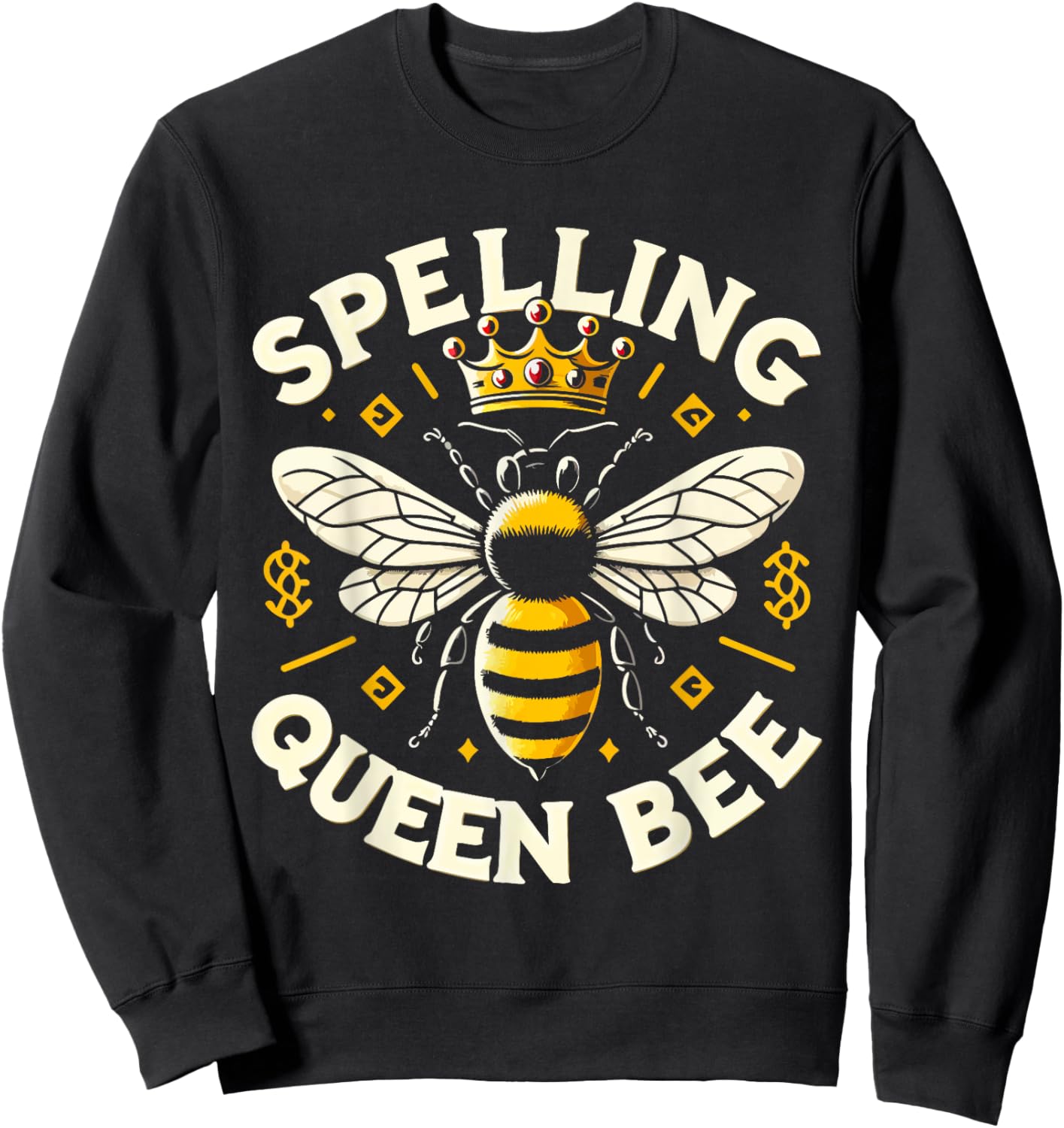 Spelling Bee Queen Graphic - Design for Spelling Champions Sweatshirt - Sweatshirt | Black