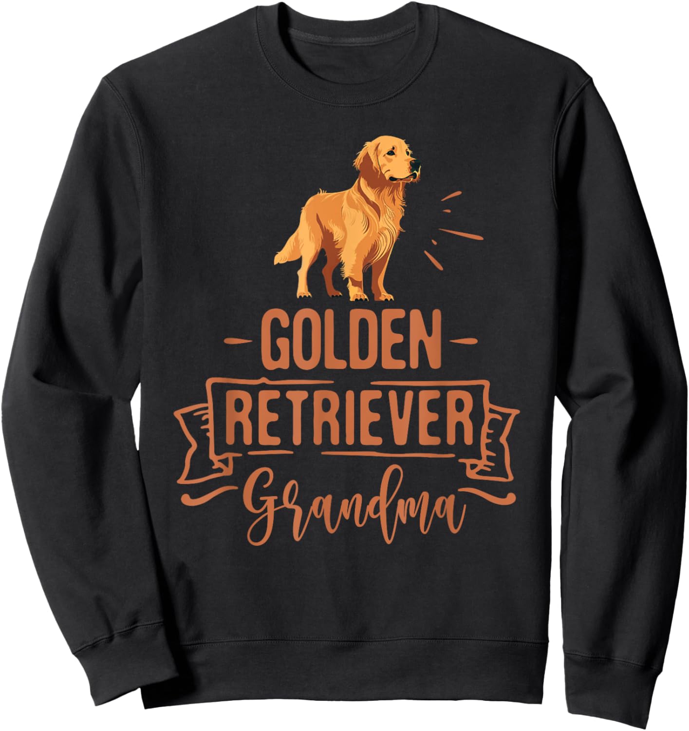 Dog Golden Retriever Grandma Vintage Golden Retriever Mom Men Women Sweatshirt - Sweatshirt | Black