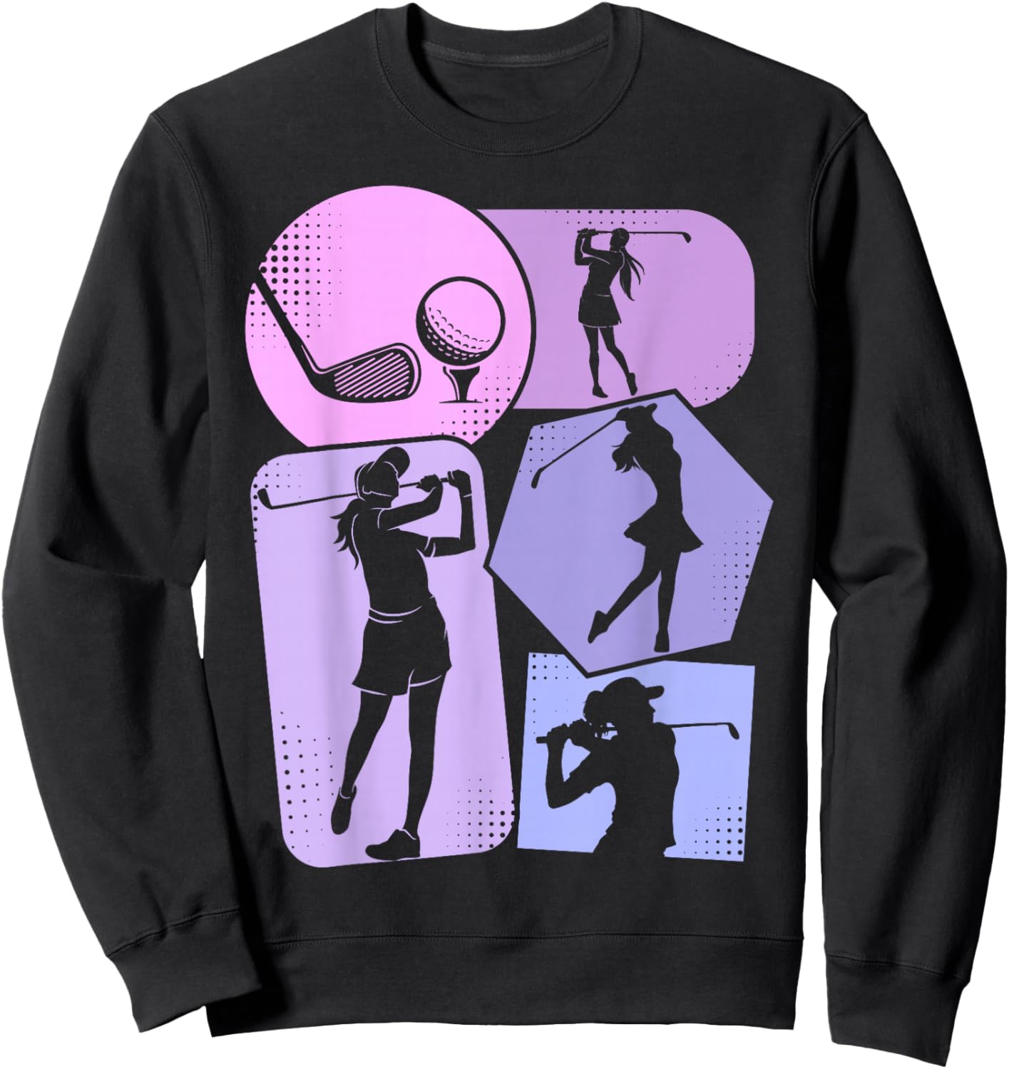 Golf Golfer Girls Women Kids Golfing Sweatshirt - Sweatshirt | Black