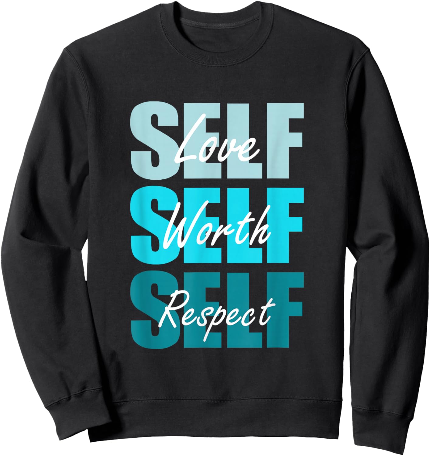 Turquoise Self-ish X 3 Turquoise Color Graphic Sweatshirt - Sweatshirt | Black