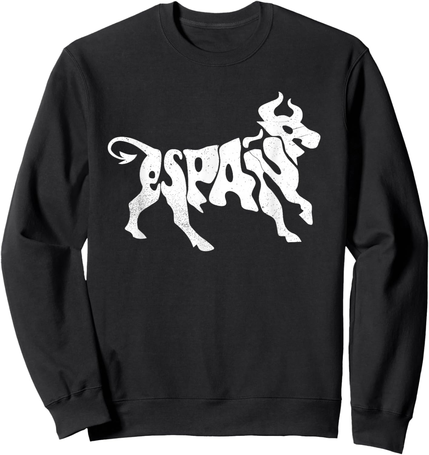 Spain Bull Word Art - Cool Espana Animal Sweatshirt - Sweatshirt | Black