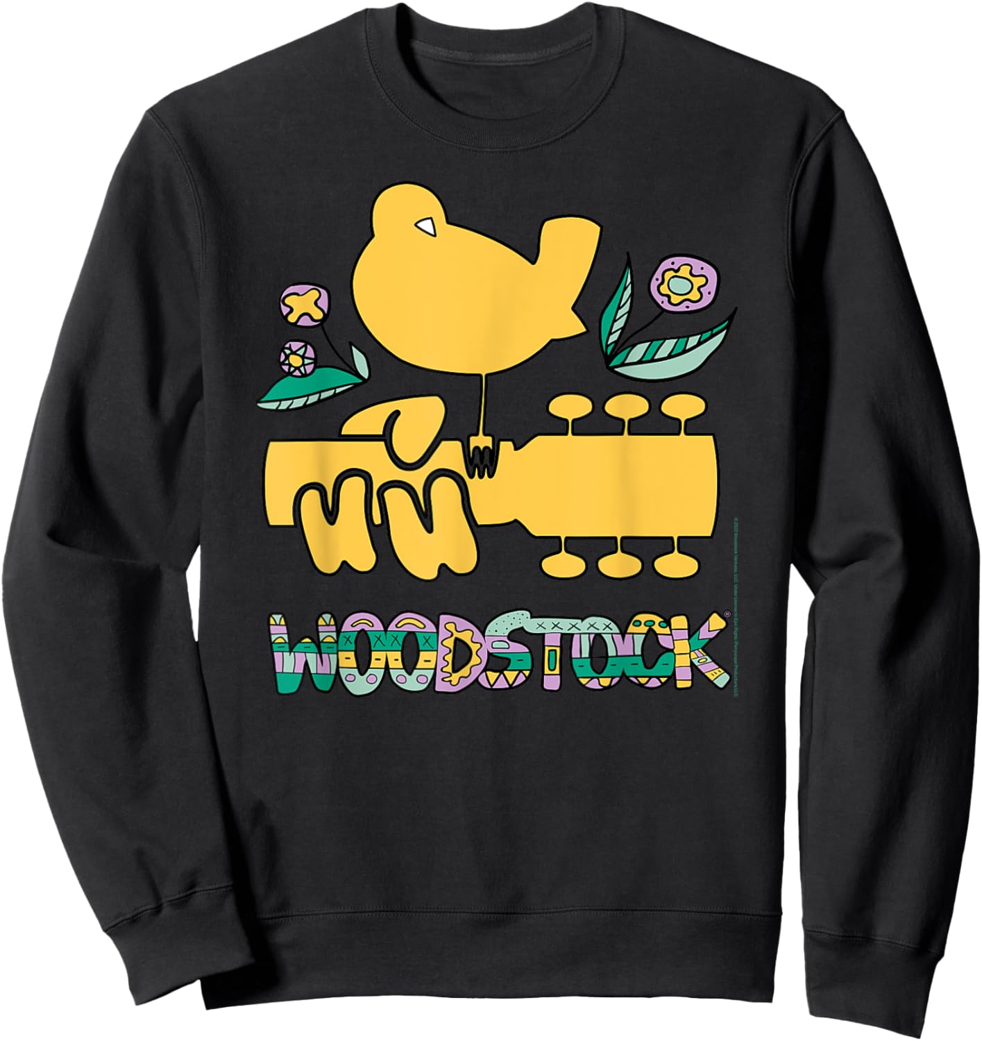 Woodstock Bird Aztec Pattern Music Festival Sweatshirt - Sweatshirt | Black