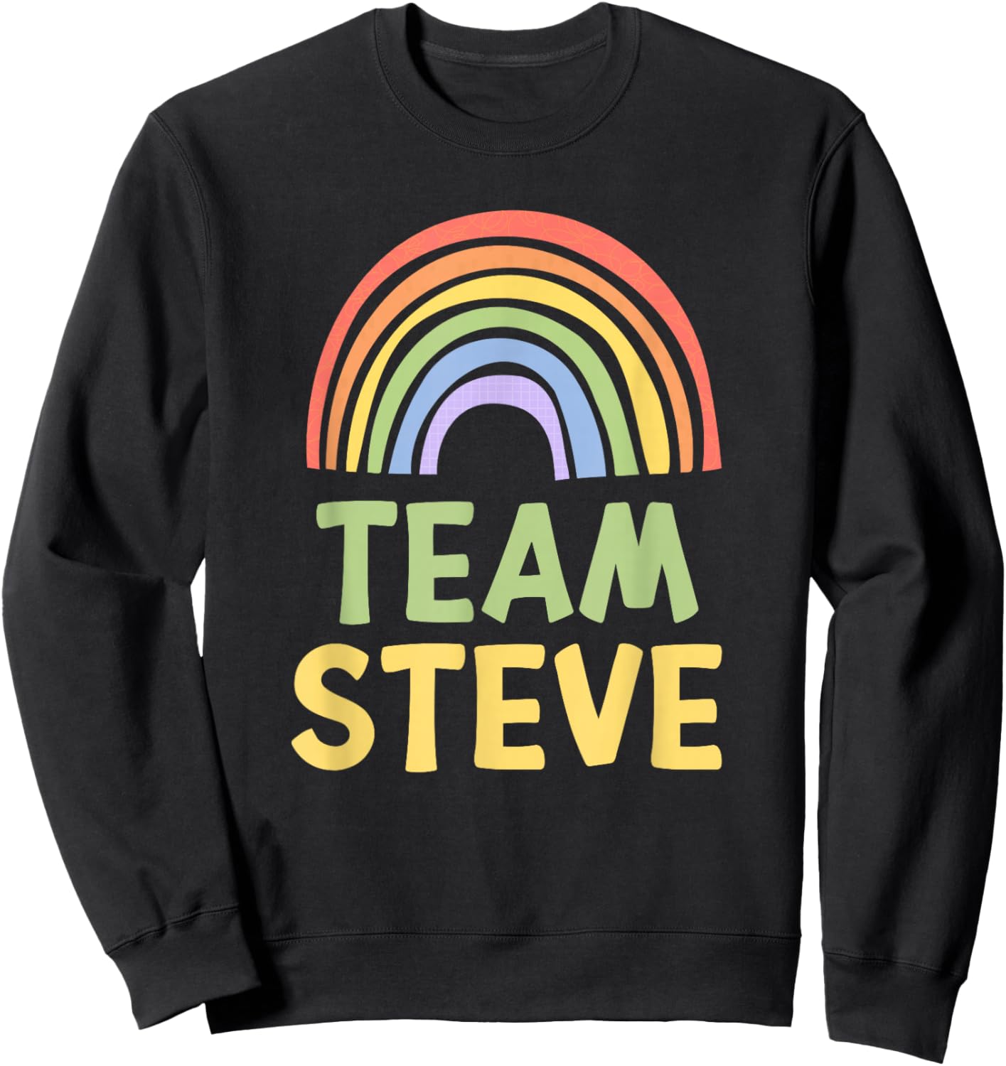 Happy Colorful Team Steve Rainbow Pride Green Yellow Sweatshirt - Sweatshirt | Black