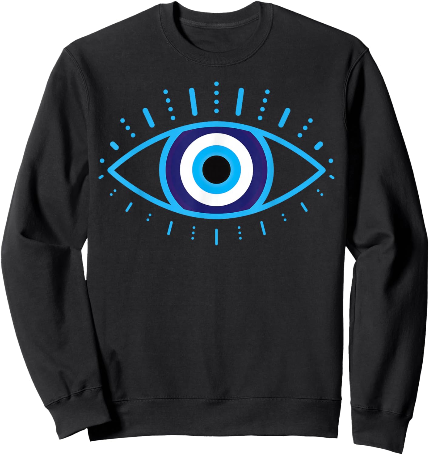 Evil Eye Eyelashes Shirt Greek Evil Spirit Protection Sweatshirt - Sweatshirt | Black