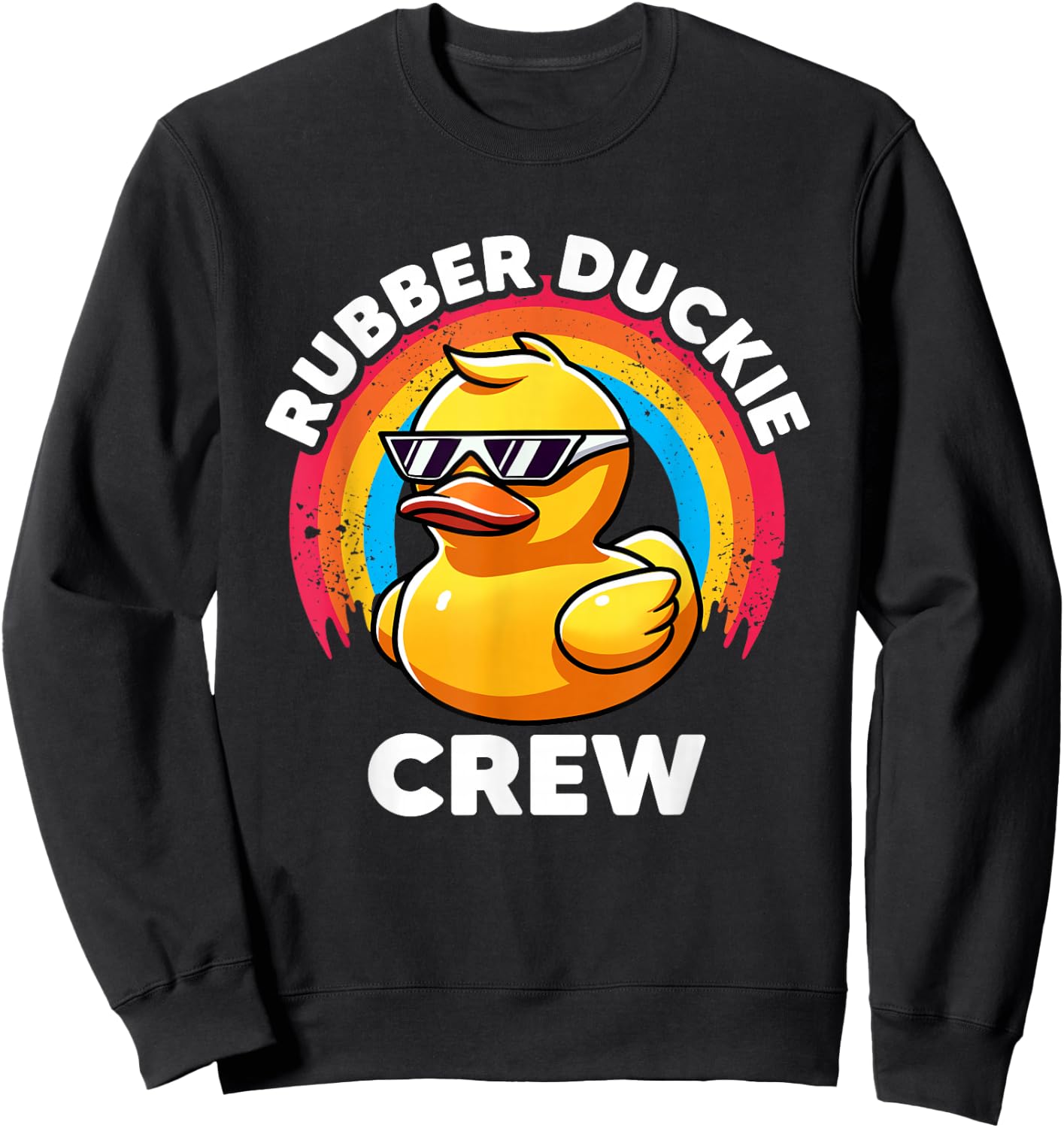 Rubber Duckie Crew I Love Ducks Lovers Funny Rubber Duck Sweatshirt - Sweatshirt | Black