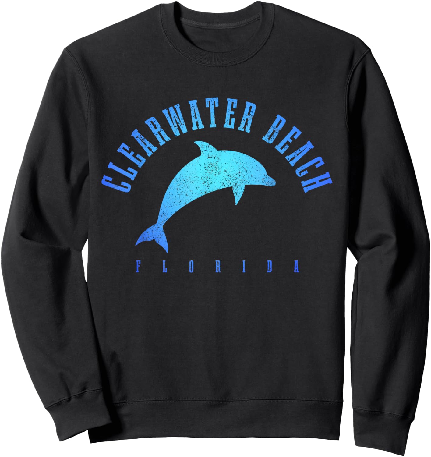 Clearwater Beach Florida FL Dolphin Vacation Souvenir Sweatshirt - Sweatshirt | Black