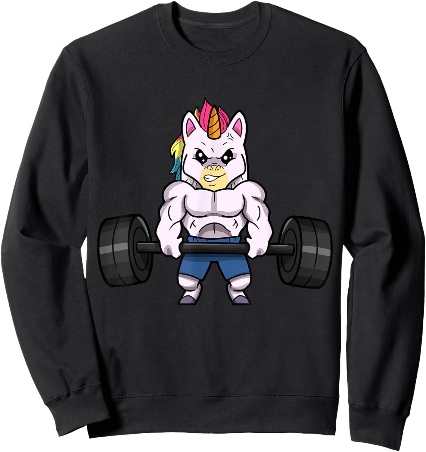 Weightlifting Unicorn Funny Powerlifting Fitness Gym Sweatshirt - Sweatshirt | Black
