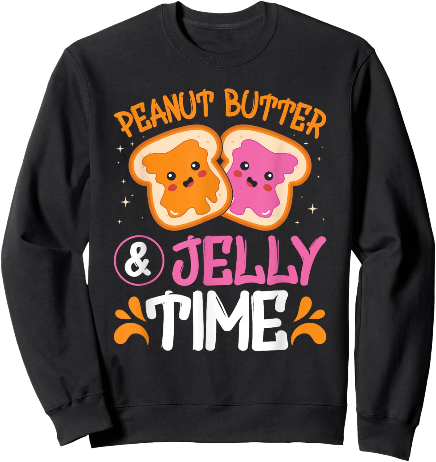 Peanut Butter Jelly Time Best Friends Matching Couples Sweatshirt - Sweatshirt | Black