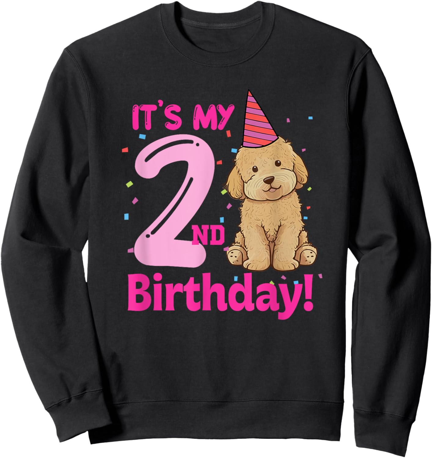 It's My 2nd Birthday Goldendoodle Lovers 2 Years Old Puppy Sweatshirt - Sweatshirt | Black