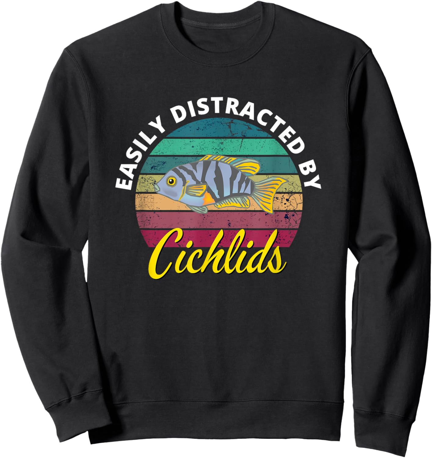 African Cichlids Peacock Cichlid Breeders Keepers Aquarium Sweatshirt - Sweatshirt | Black