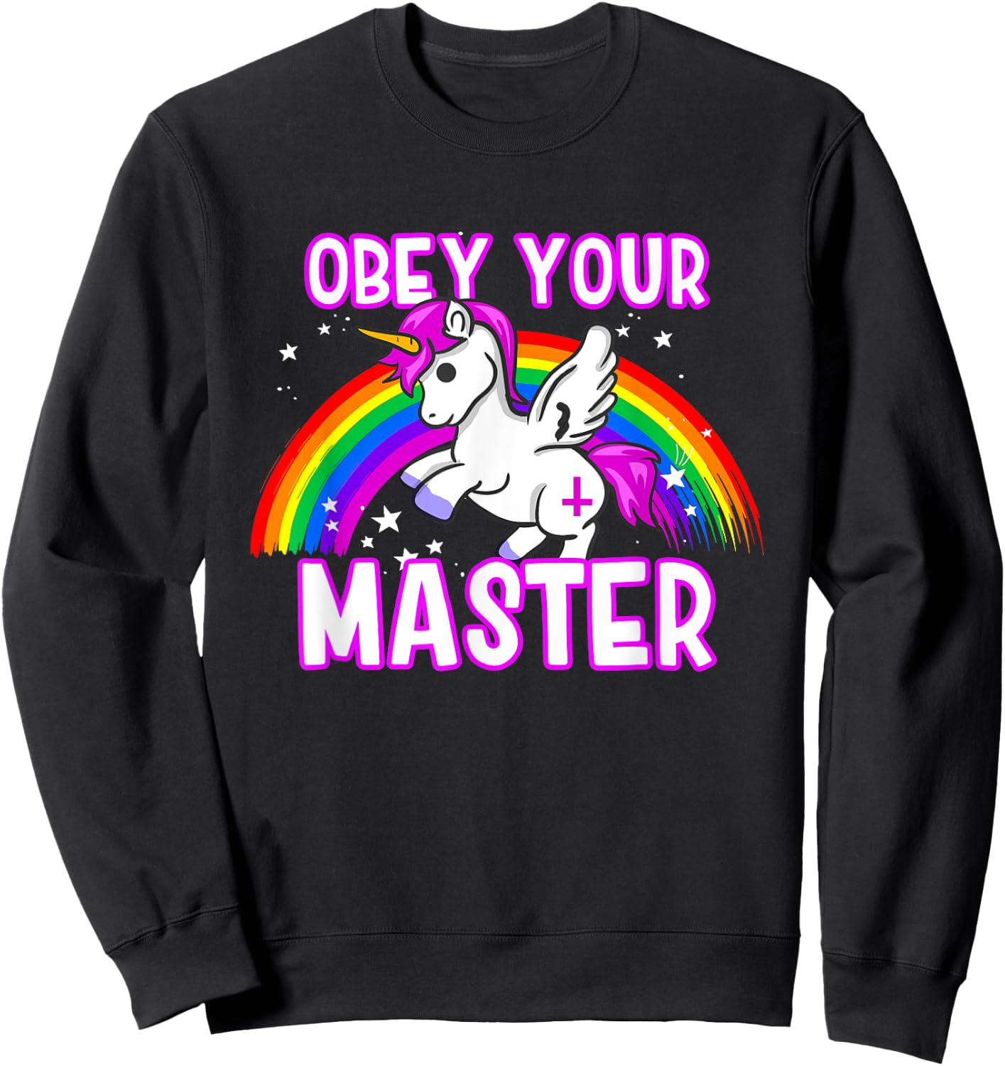 Obey Your Master - Satanic Unicorn - Anti Religion Metal Sweatshirt - Sweatshirt | Black