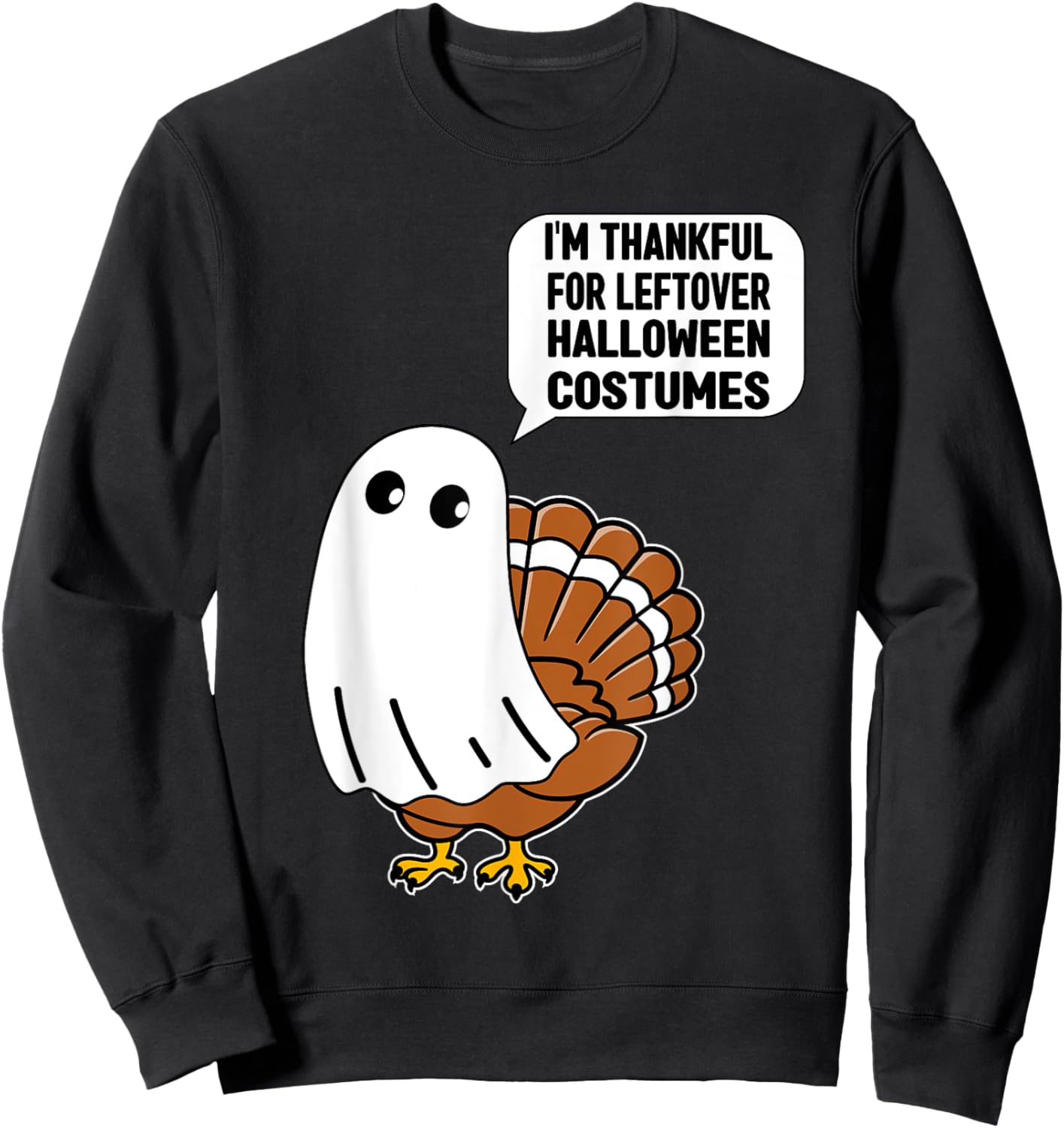 Funny Thanksgiving Thankful Turkey Costume Kids Women Men Sweatshirt - Sweatshirt | Black