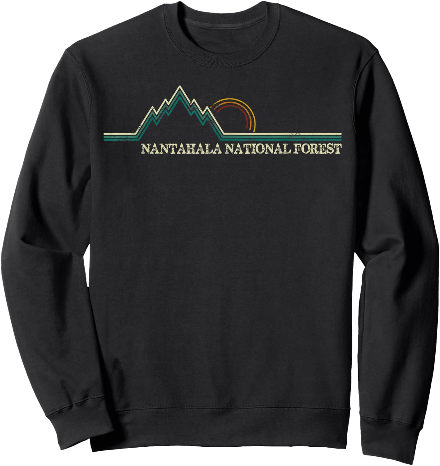 Nantahala National Forest North Carolina Hiking Camping Sweatshirt - Sweatshirt | Black
